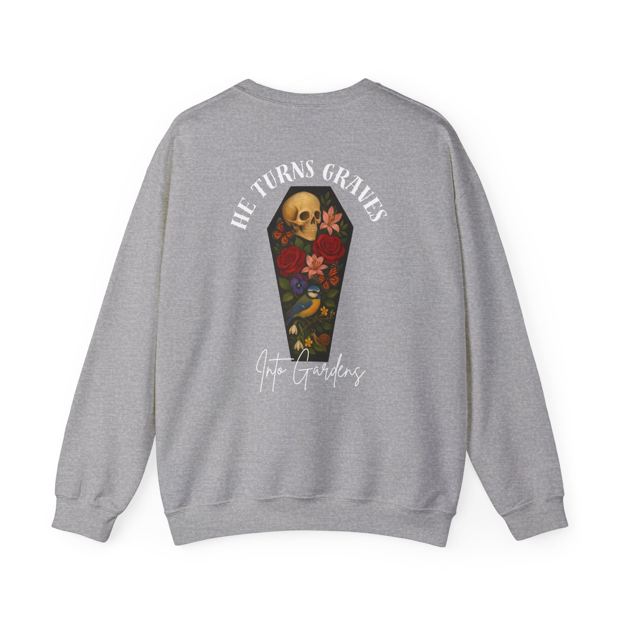 Graves Into Gardens Crewneck Sweatshirt (Design on Back/Logo on Front)