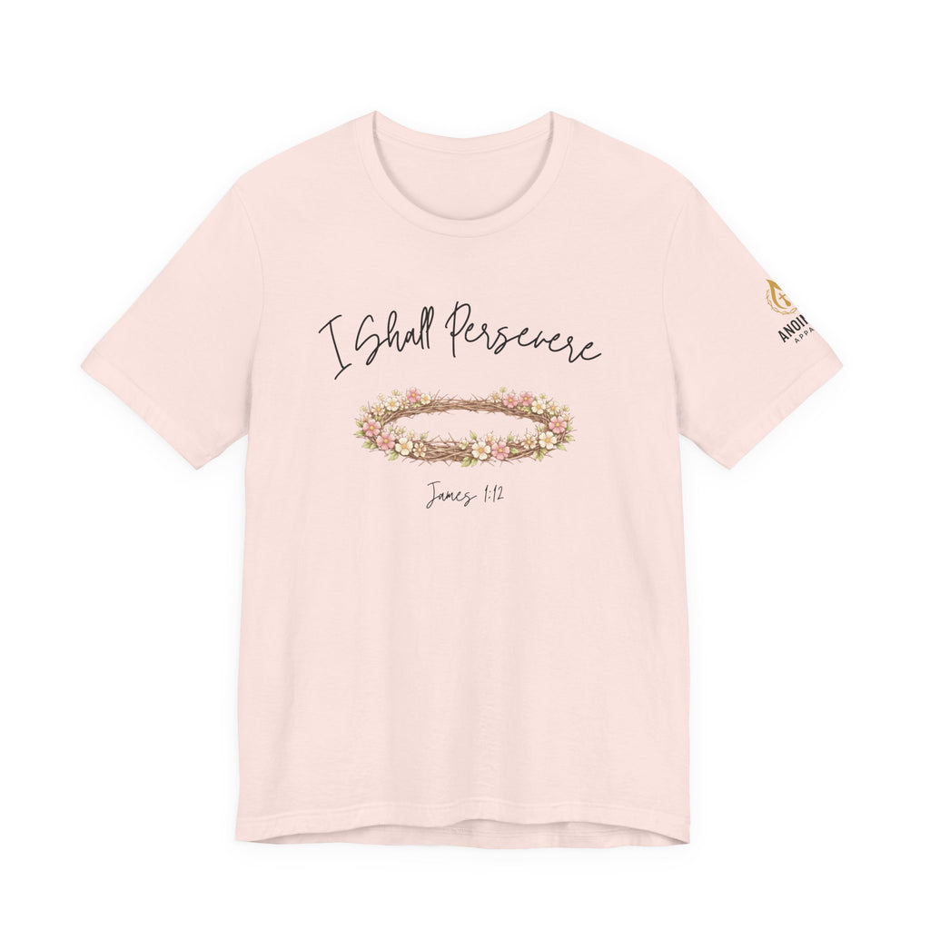 James 1:12 - "Crown of Life" (Ladies) (Design on Front/Logo on Sleeve)