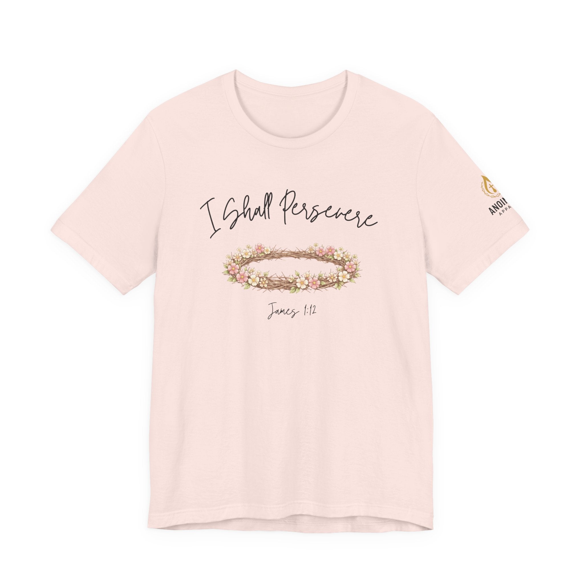 James 1:12 - "Crown of Life" (Ladies) (Design on Front/Logo on Sleeve)