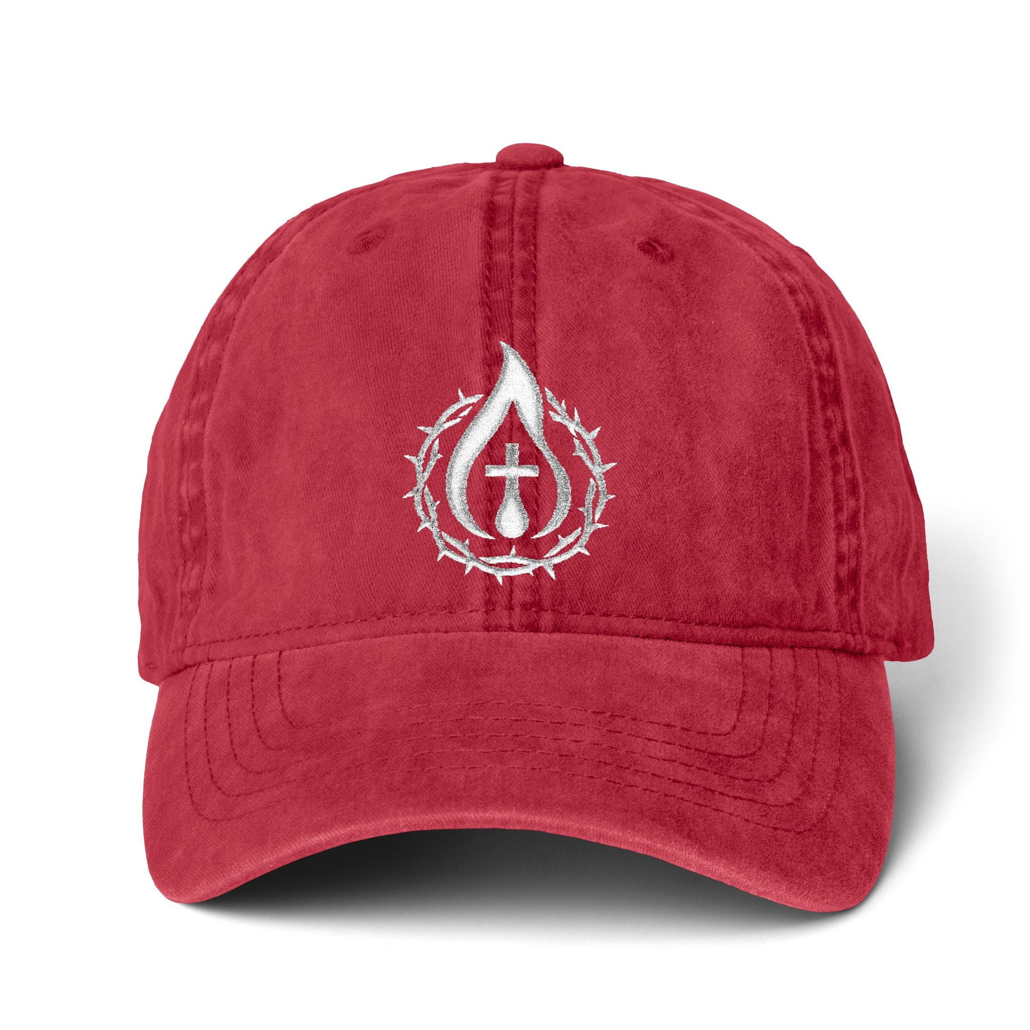 Women's "Anointed" Christian Cap (White Logo) (makeup-resistant w/ concealed ponytail opening)