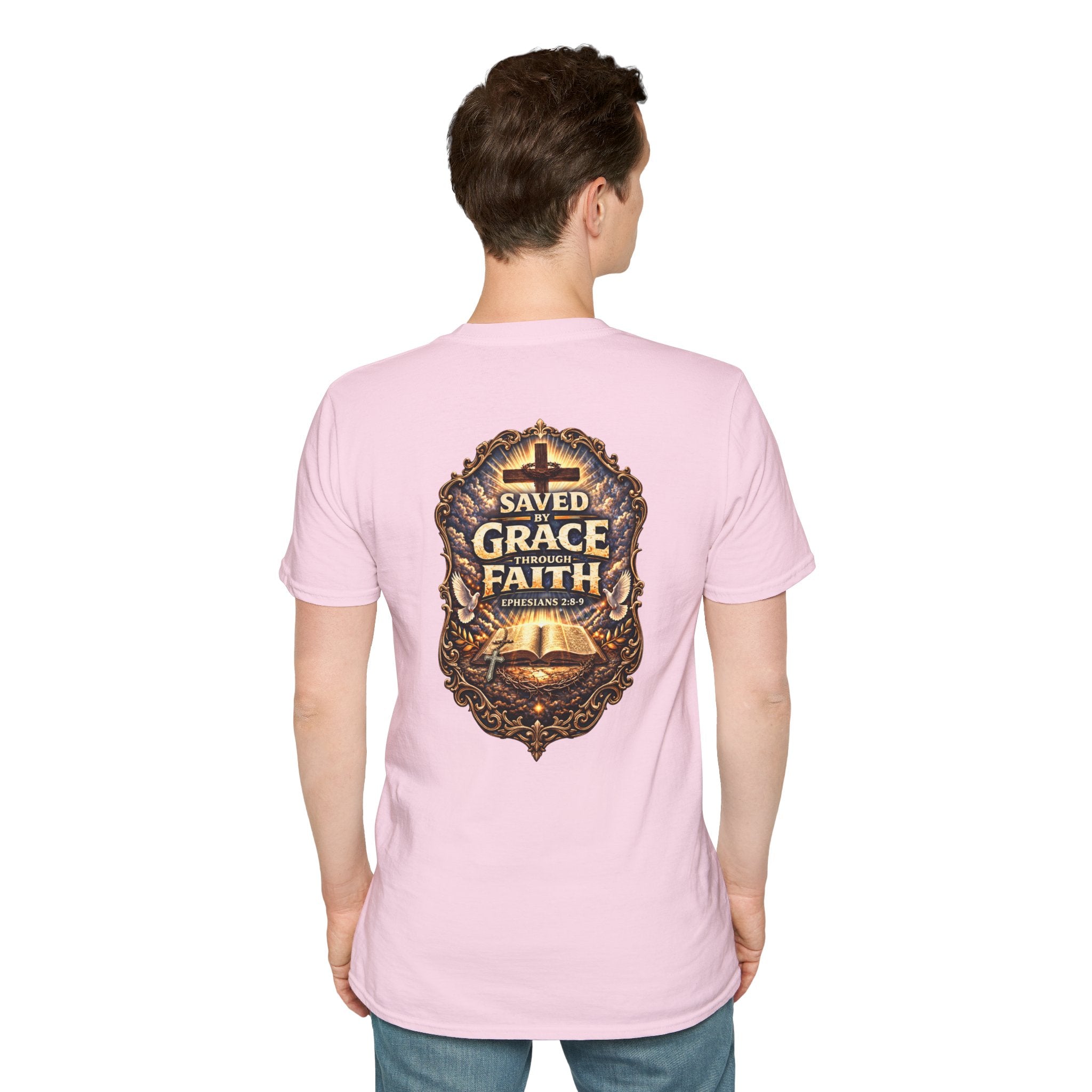 "Saved by Grace" (Alt Design) (Design on Back/Logo on Front)
