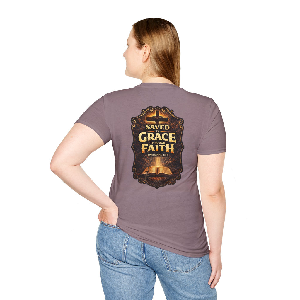"Saved by Grace" (Design on Back/Logo on Front)