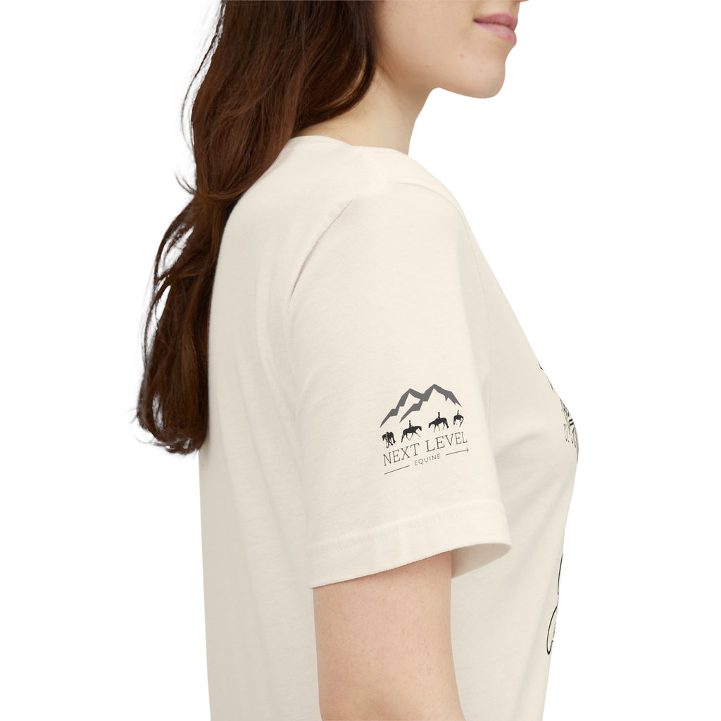 (NLE EDITION) Romans 8:14 - "I Ride With Jesus" (Ladies) (Design on Front/Logo on Sleeve)