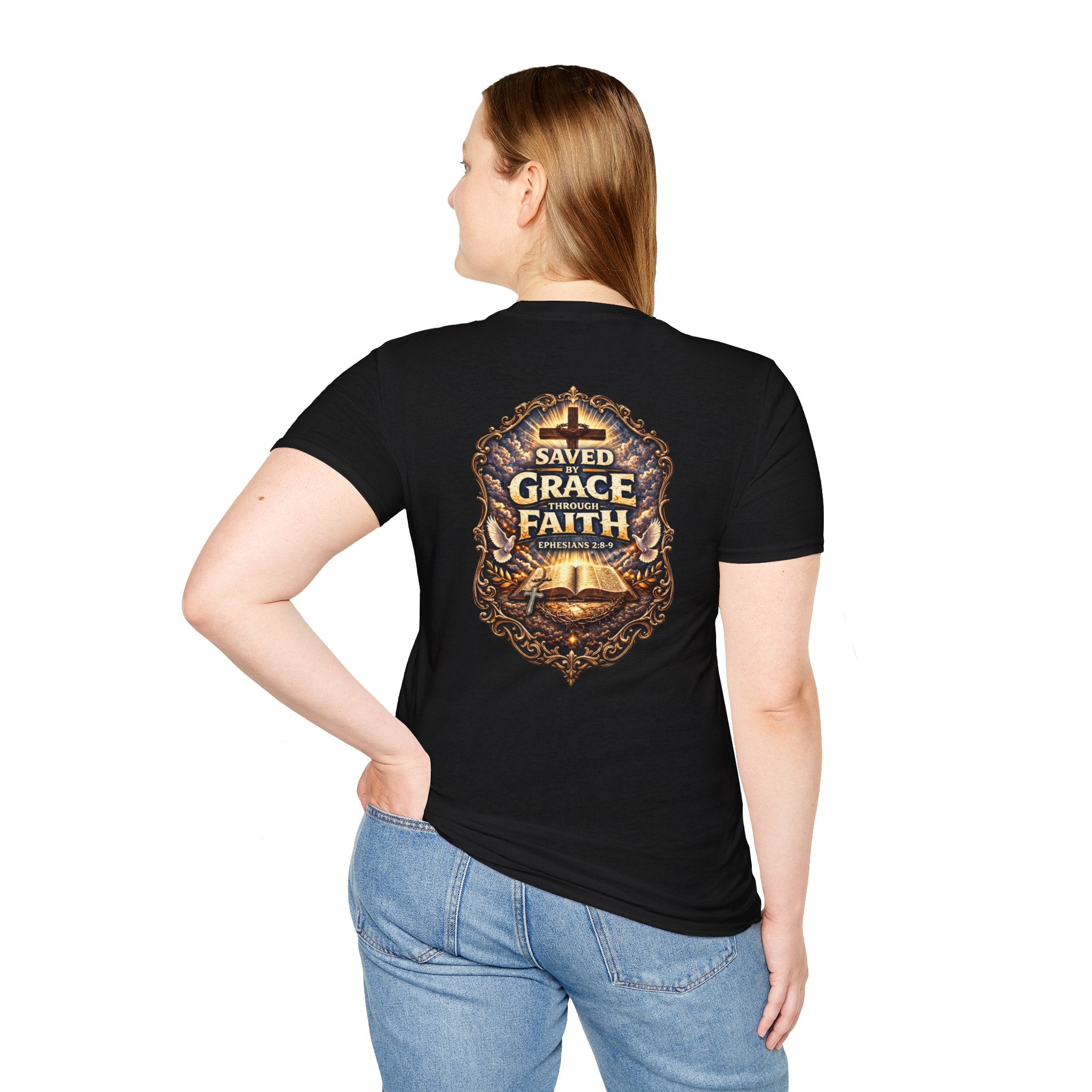 "Saved by Grace" (Alt Design) (Design on Back/Logo on Front)