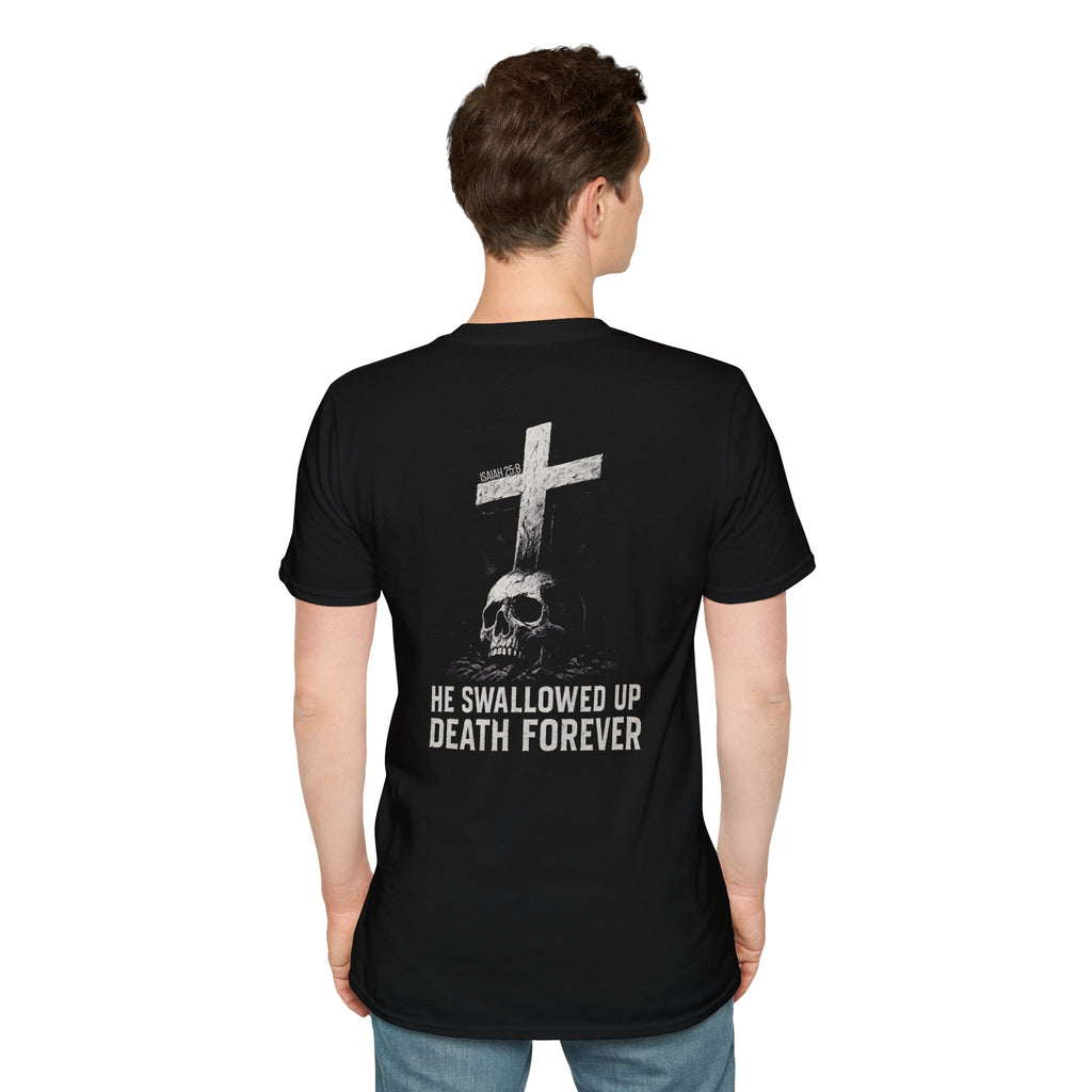 "Swallowed Death" (Light) (Design on Back/Logo on Front)