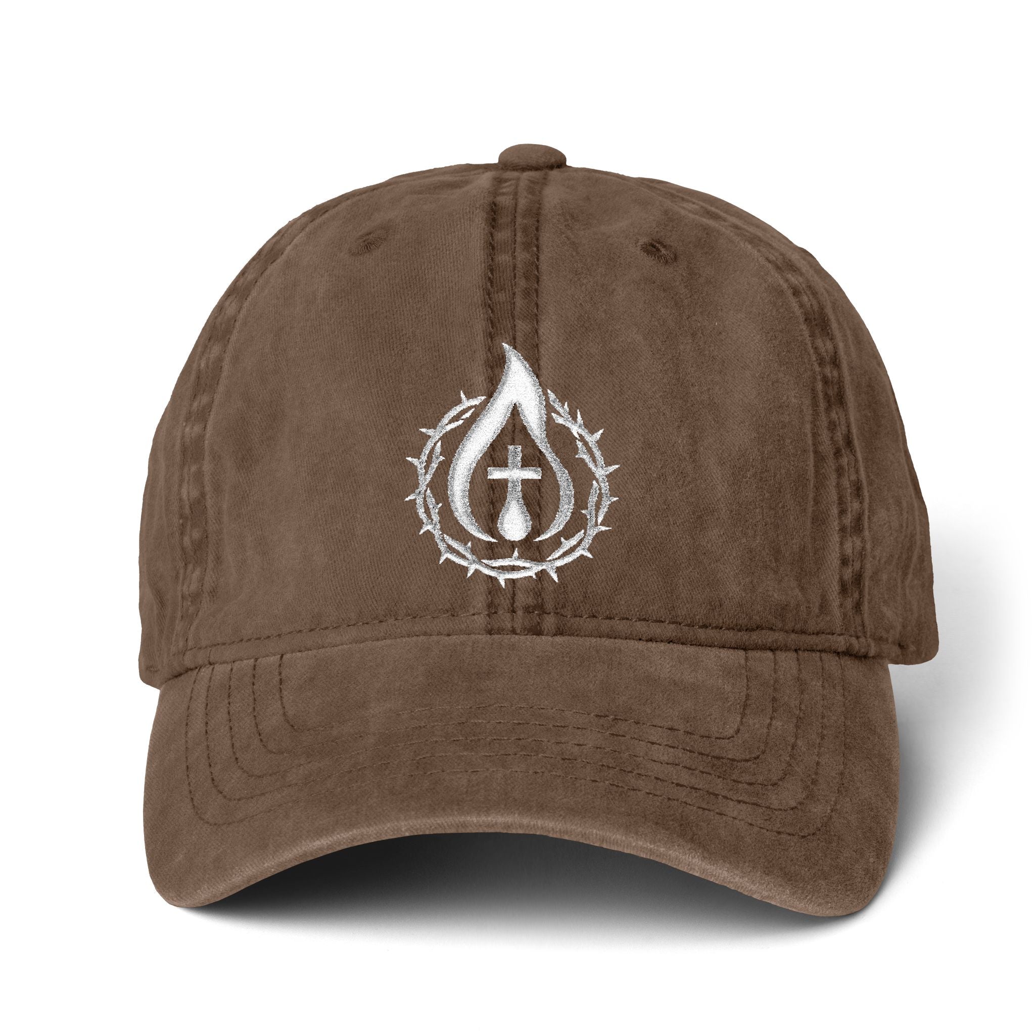Women's "Anointed" Christian Cap (White Logo) (makeup-resistant w/ concealed ponytail opening)