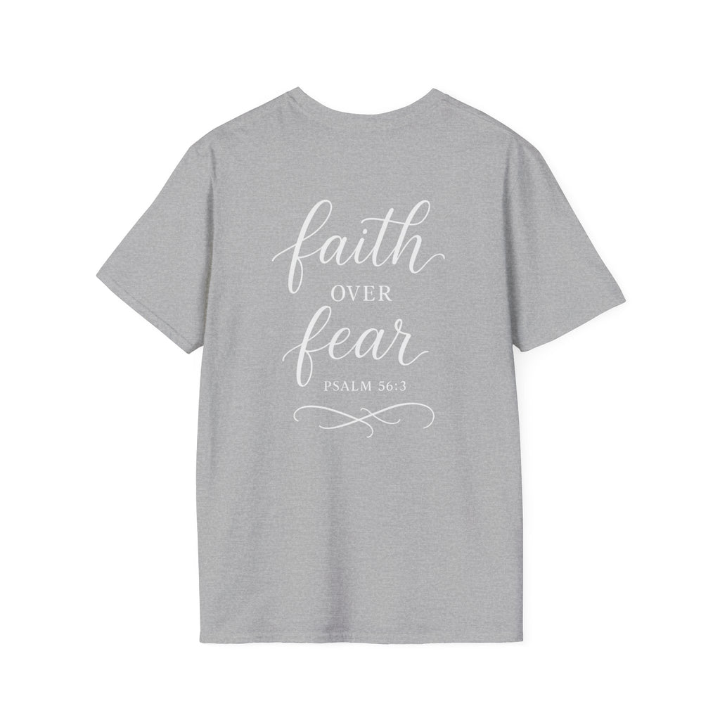 "Faith Over Fear" (Ladies) (Design on Back/Logo on Front)