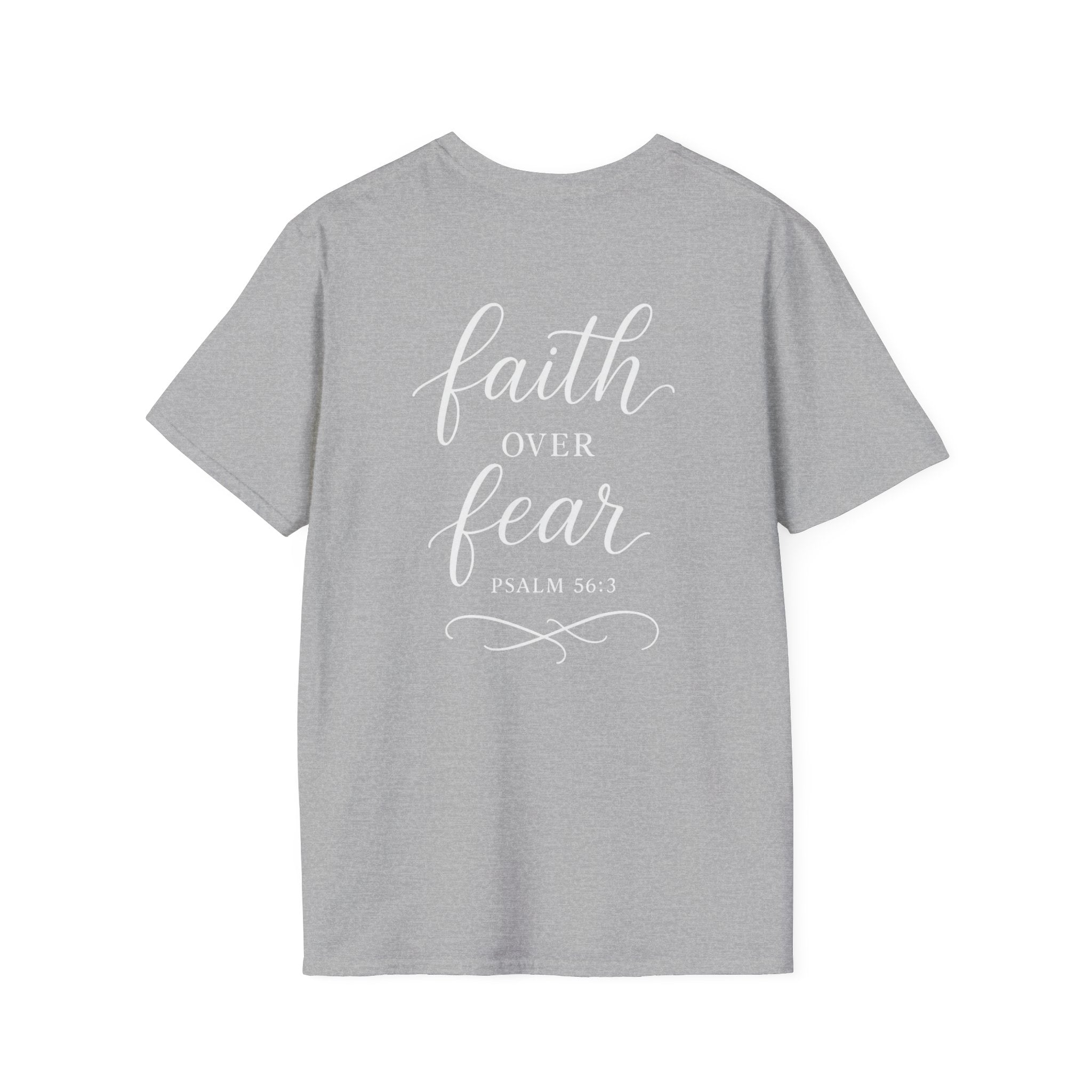 "Faith Over Fear" (Ladies) (Design on Back/Logo on Front)