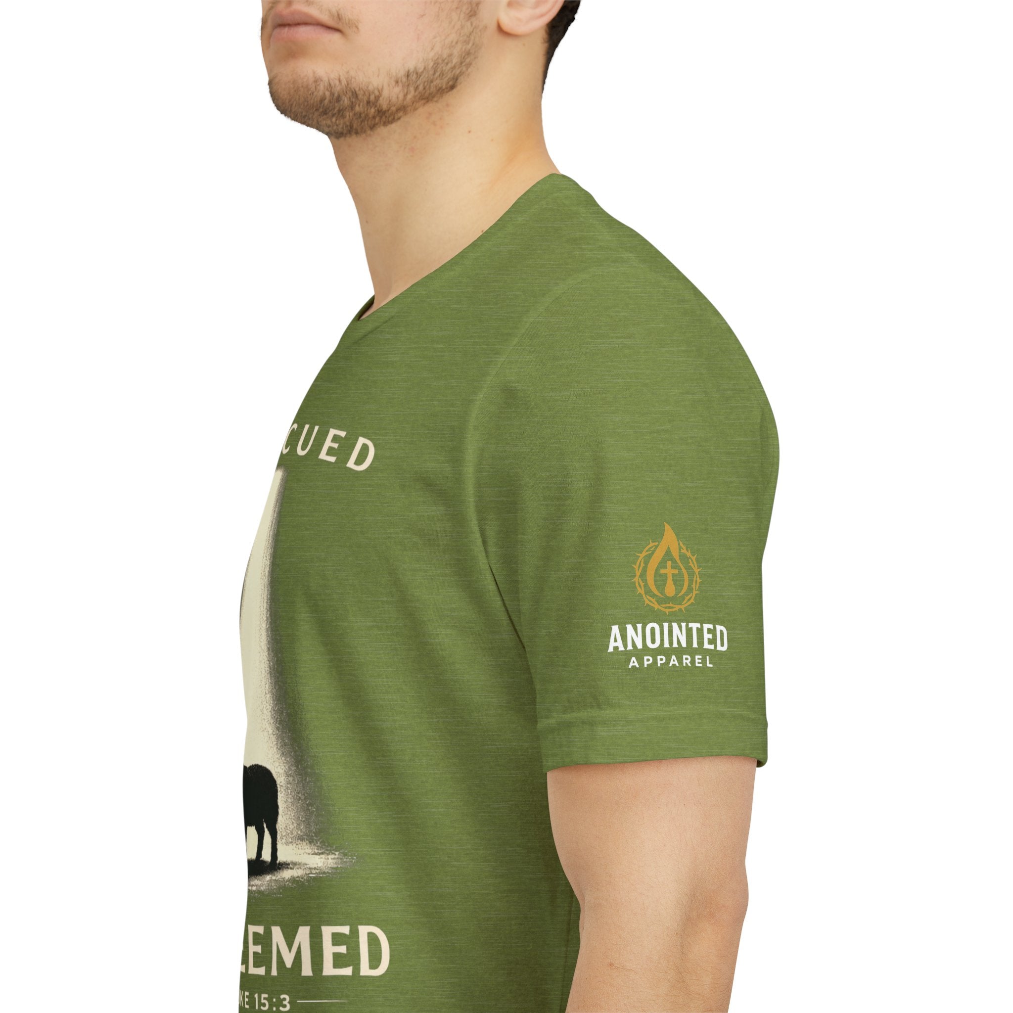 Luke 15:3 "Rescued and Redeemed" (Design on Front/Logo on Sleeve)