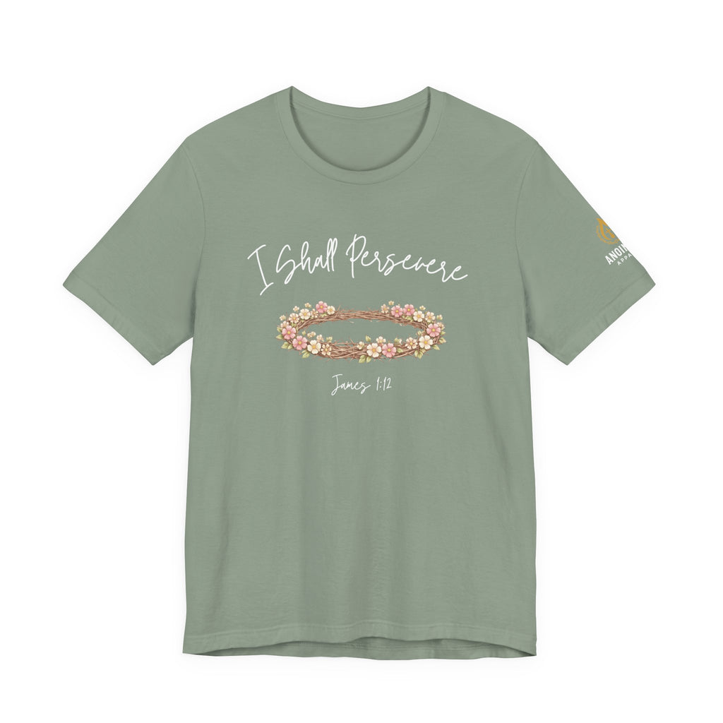 James 1:12 - "Crown of Life" (Ladies) (Design on Front/Logo on Sleeve)