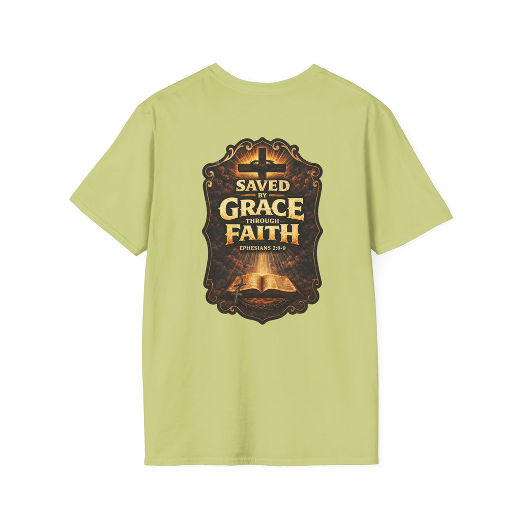 "Saved by Grace" (Design on Back/Logo on Front)