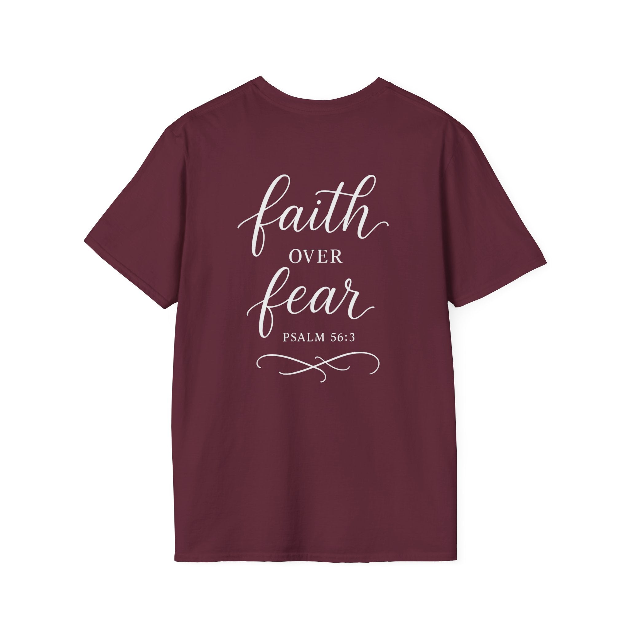 "Faith Over Fear" (Ladies) (Design on Back/Logo on Front)