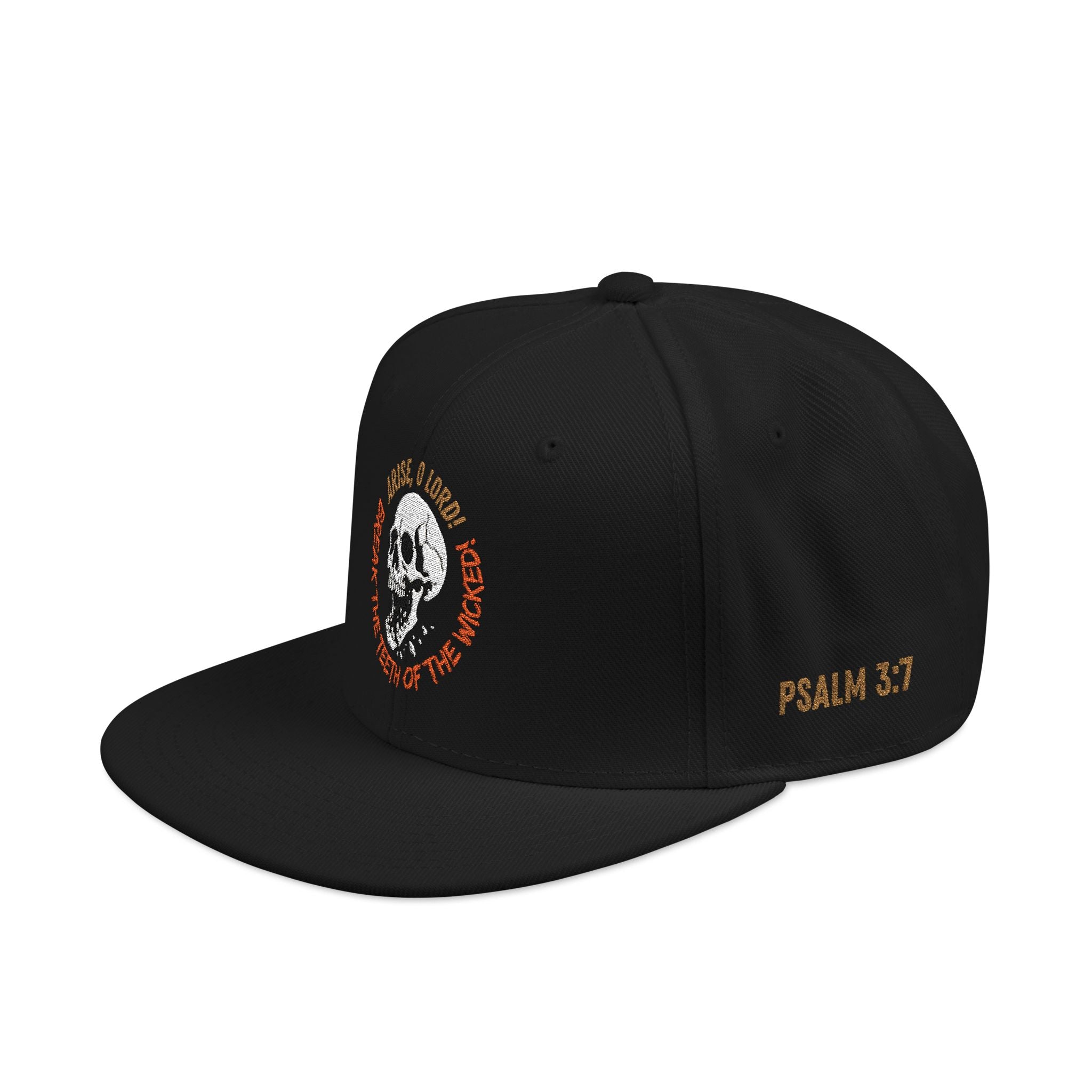 "Psalm 3:7" Snapback (Embroidered Front, Both Sides, Back)