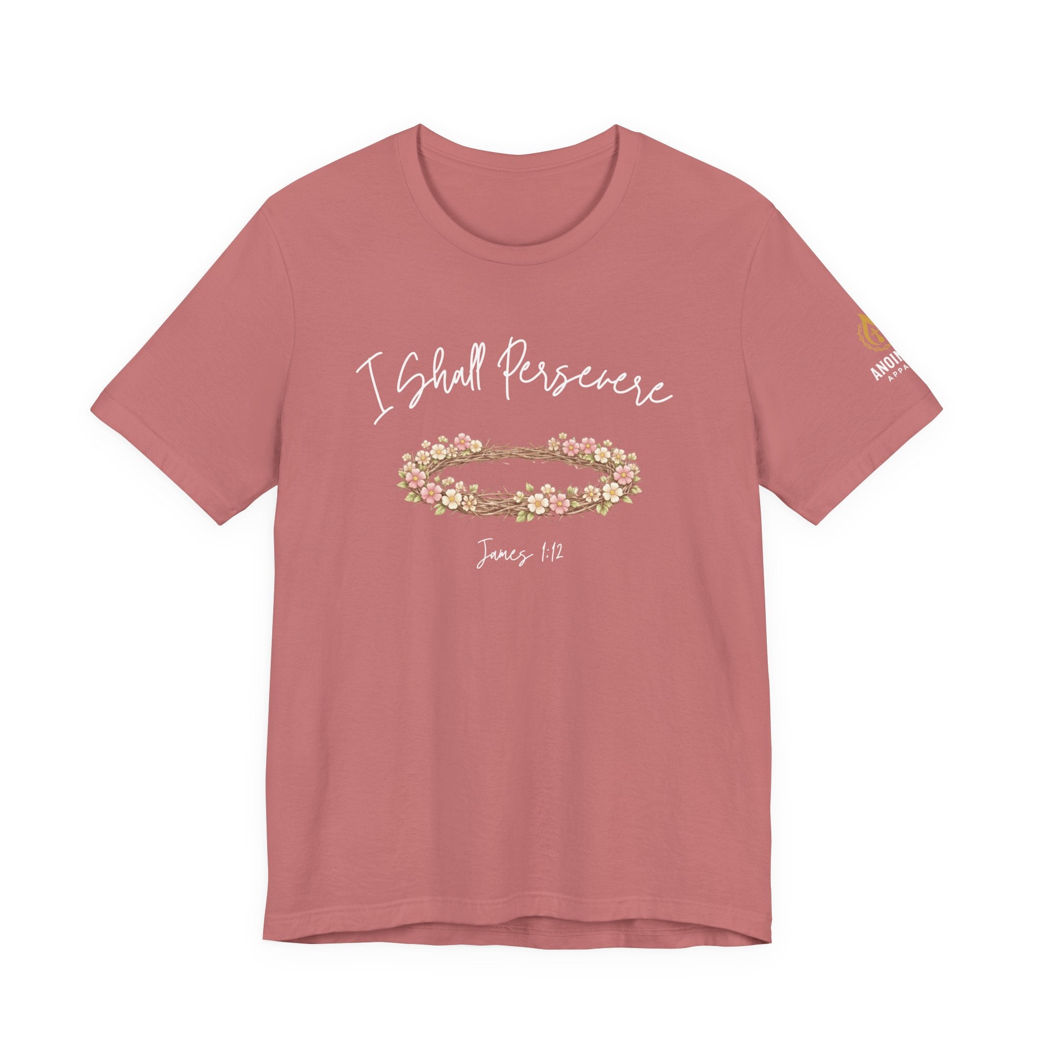 James 1:12 - "Crown of Life" (Ladies) (Design on Front/Logo on Sleeve)