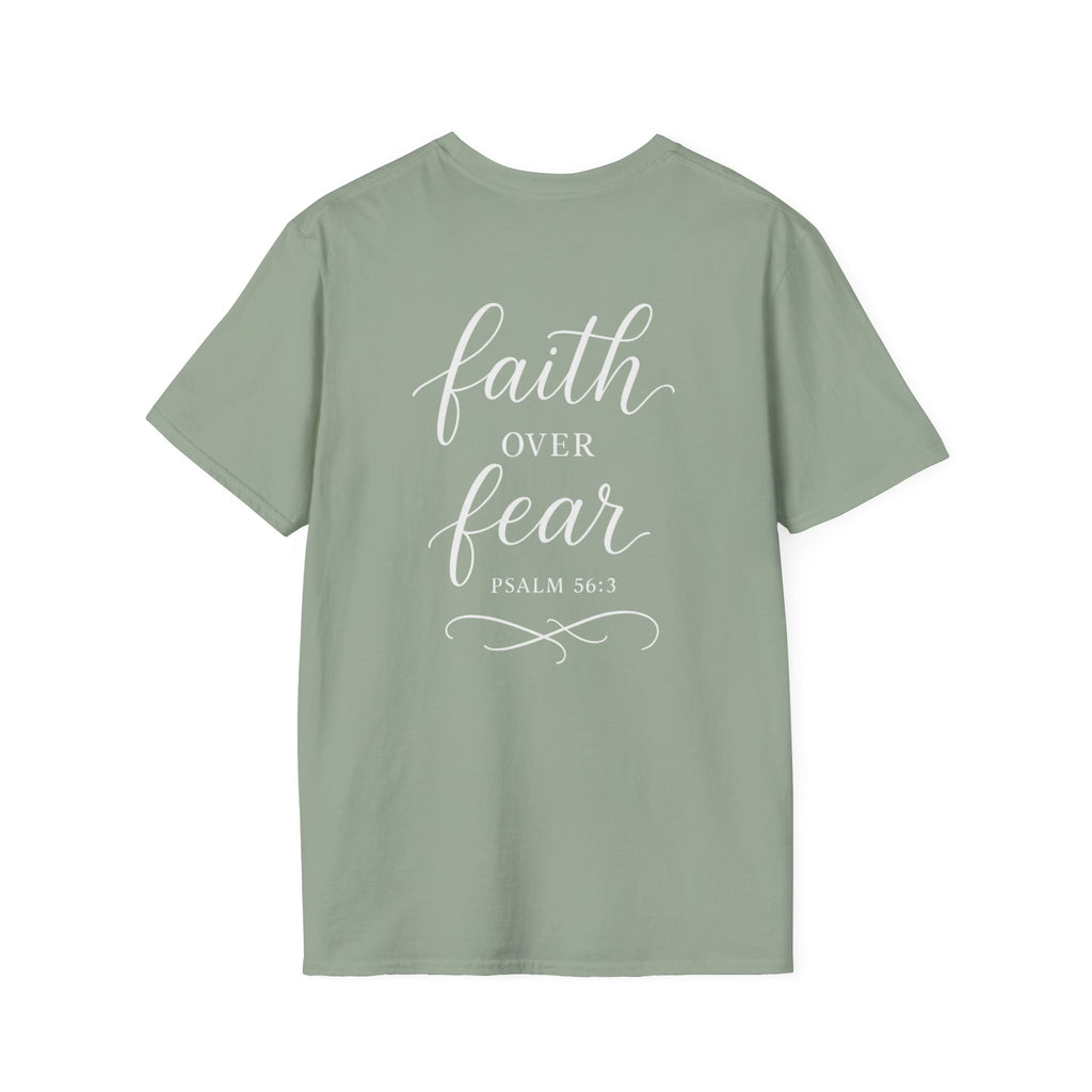 "Faith Over Fear" (Ladies) (Design on Back/Logo on Front)