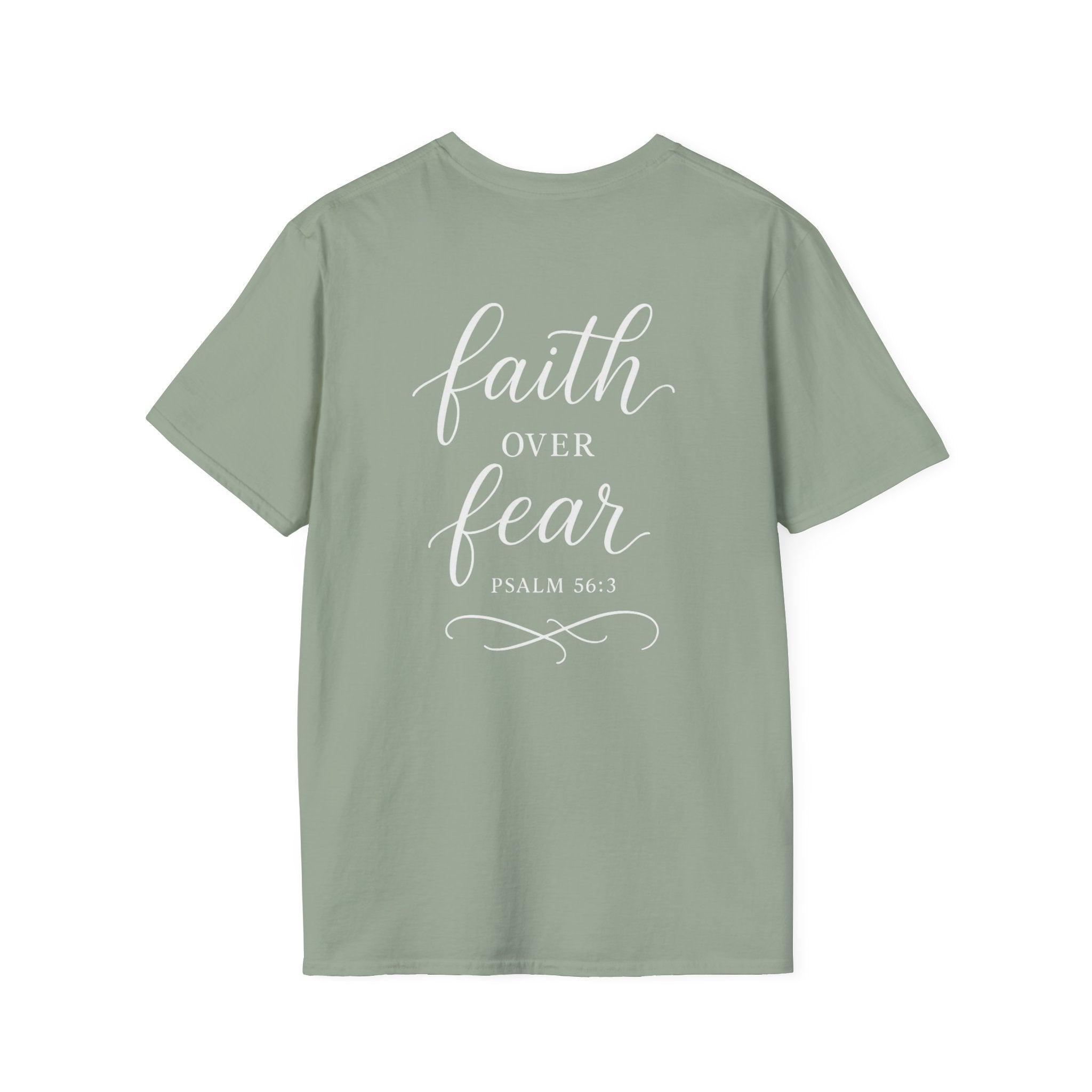 "Faith Over Fear" (Ladies) (Design on Back/Logo on Front)