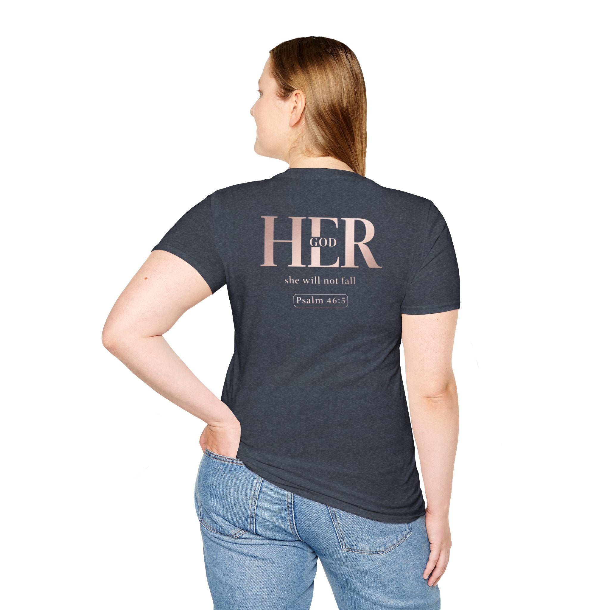 Psalm 46:5 - "God is Within Her" (Ladies) (Design on Back/Logo on Front)