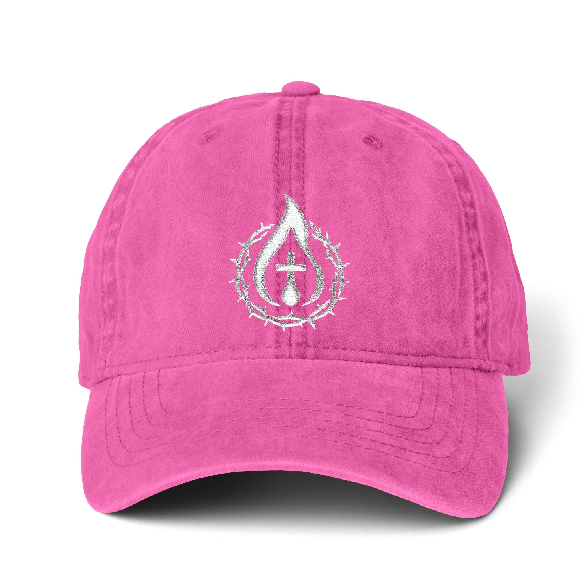 Women's "Anointed" Christian Cap (White Logo) (makeup-resistant w/ concealed ponytail opening)