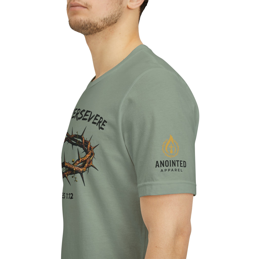 James 1:12 "Crown of Life" (Design on Front/Logo on Sleeve)