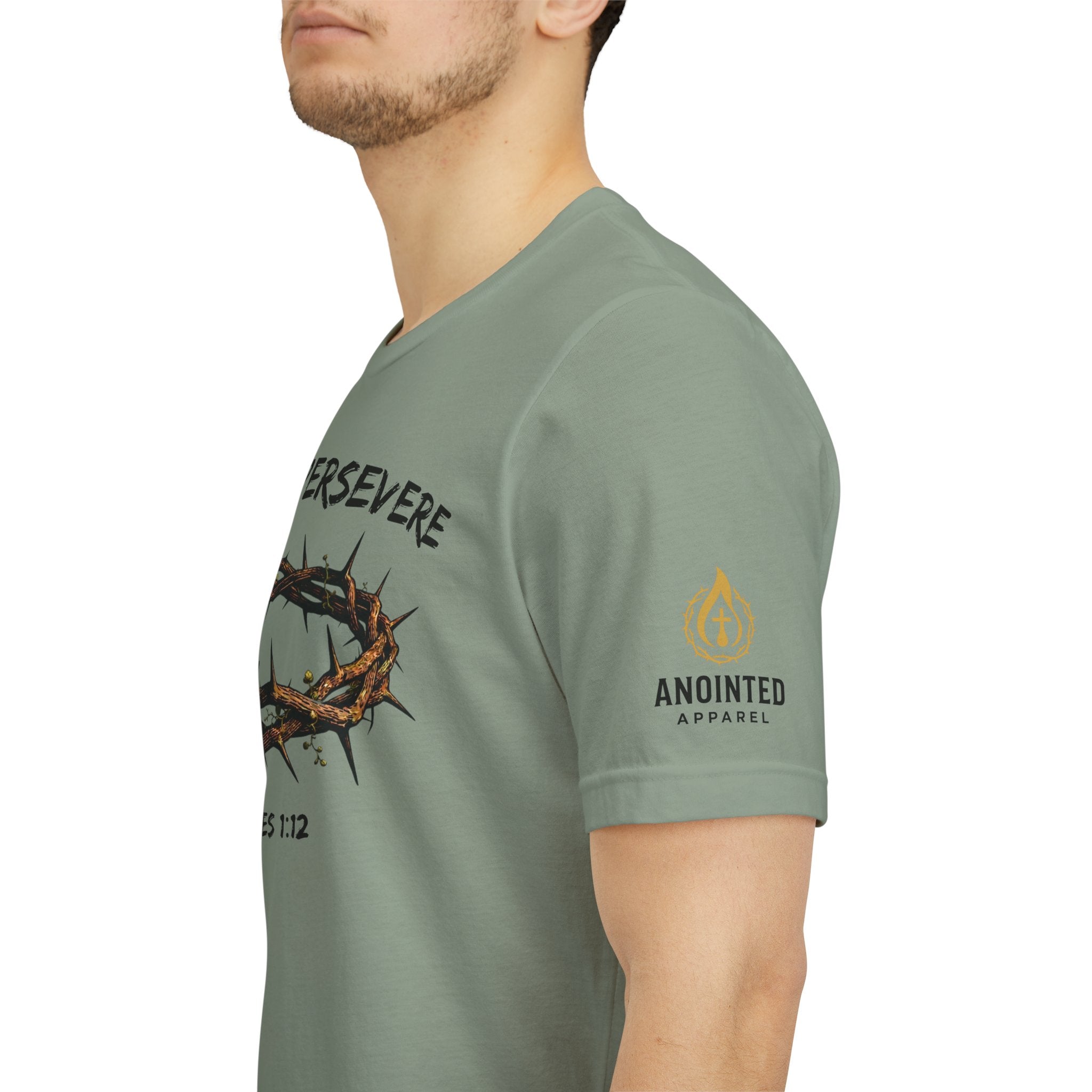 James 1:12 "Crown of Life" (Design on Front/Logo on Sleeve)