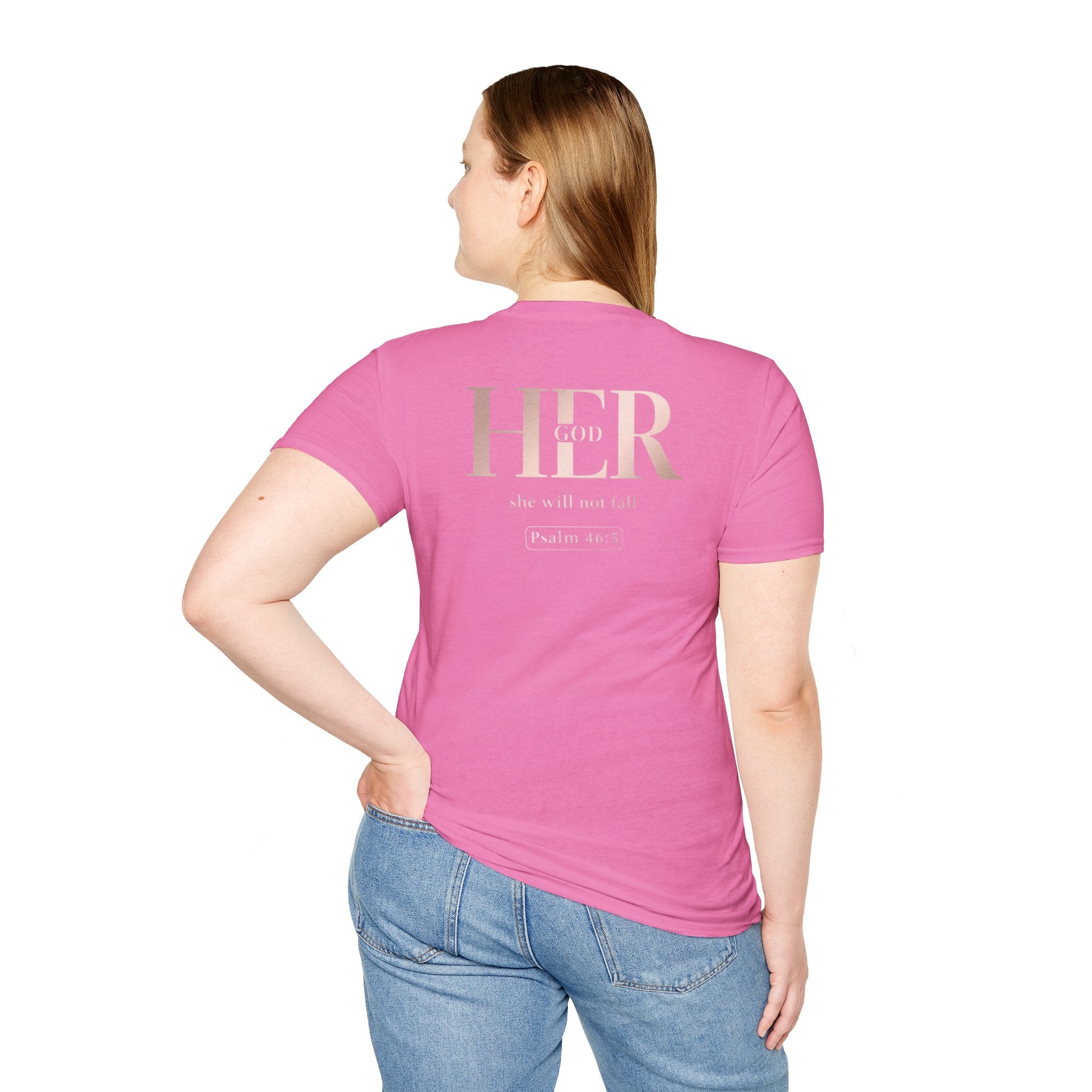 Psalm 46:5 - "God is Within Her" (Ladies) (Design on Back/Logo on Front)
