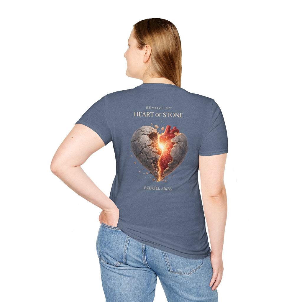 Ezekiel 36:26 - "Heart of Flesh" (Ladies) (Design on Back/Logo on Front)