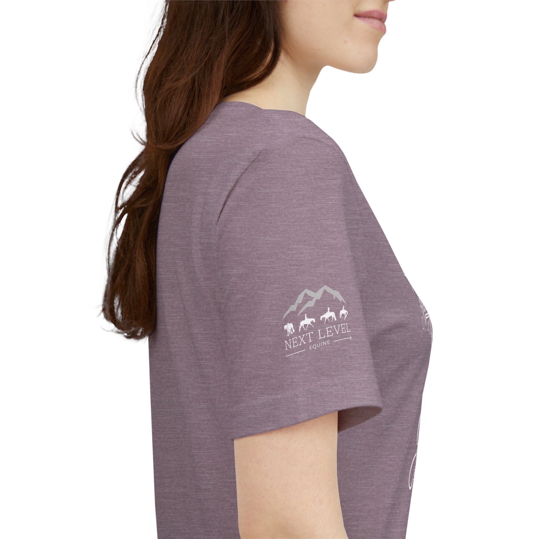 (NLE EDITION) Romans 8:14 - "I Ride With Jesus" (Ladies) (Design on Front/Logo on Sleeve)