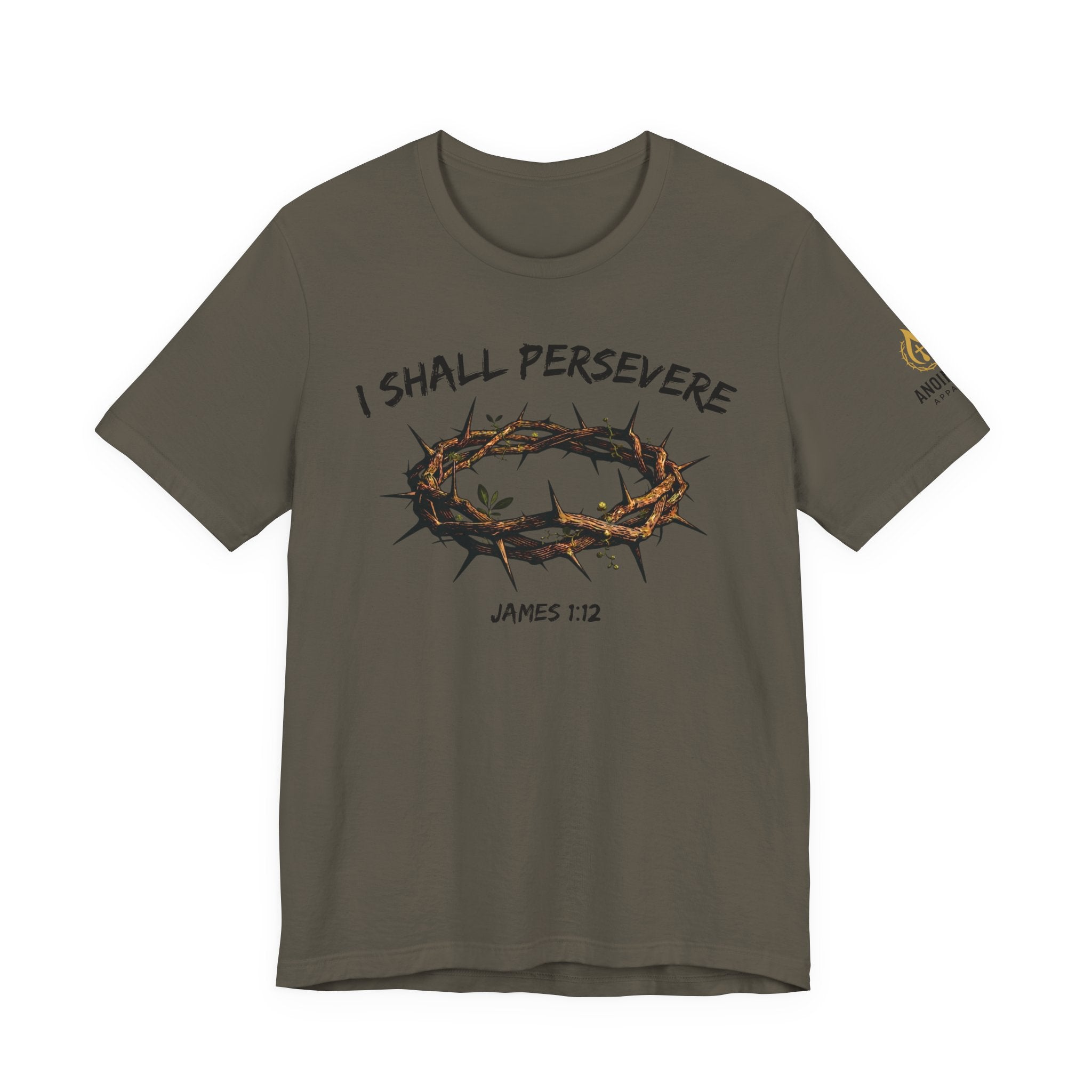 James 1:12 "Crown of Life" (Design on Front/Logo on Sleeve)