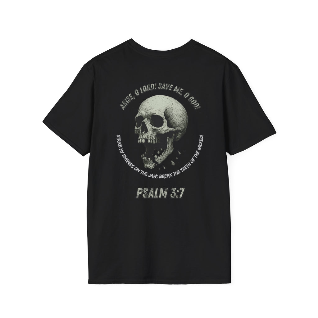Psalm 3:7 - "Arise, O LORD!" (Monochrome) (Design on Back/Logo on Front)