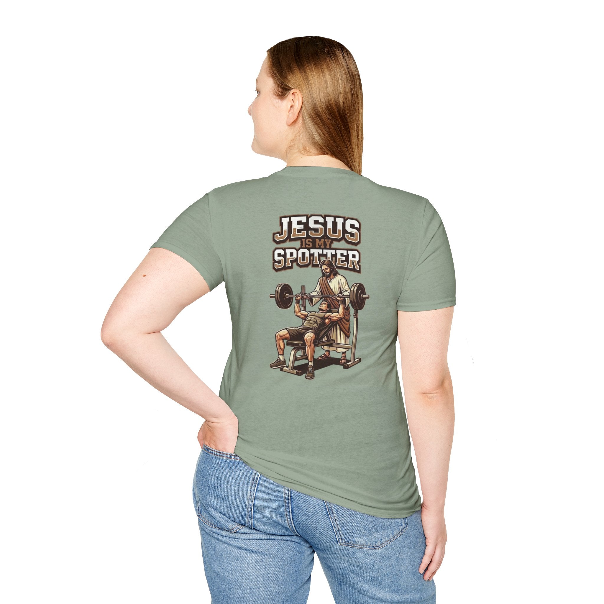 "Jesus Is My Spotter" (Design on Back/Logo on Front)