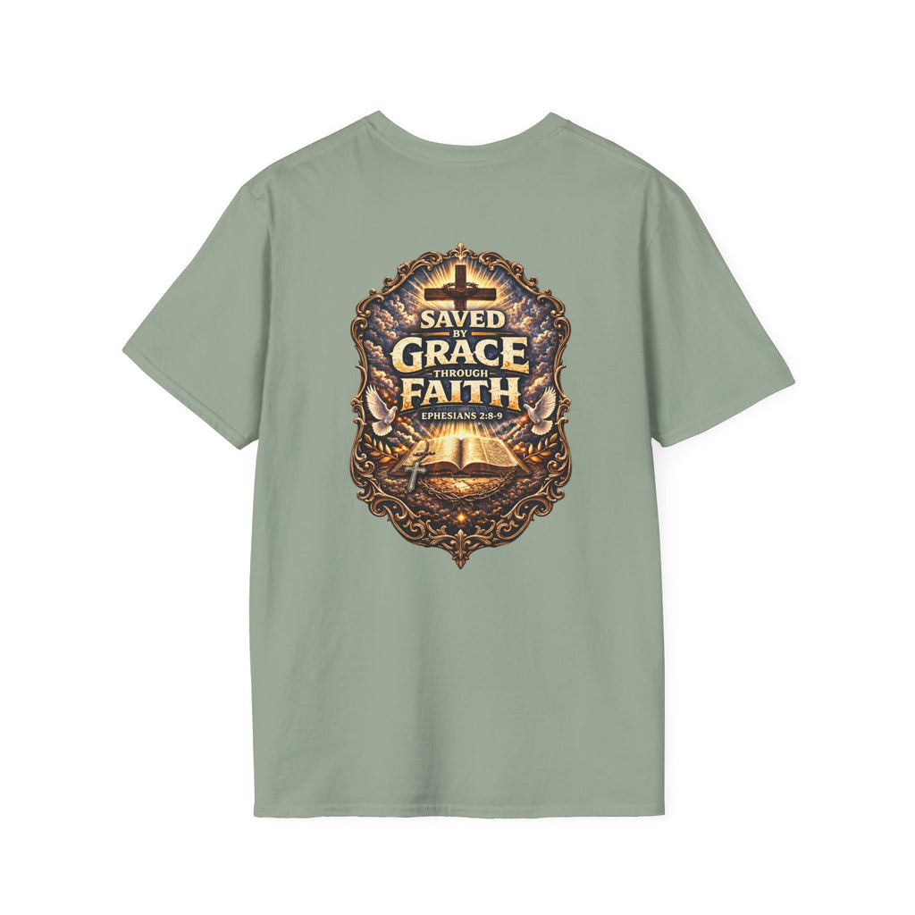 "Saved by Grace" (Alt Design) (Design on Back/Logo on Front)