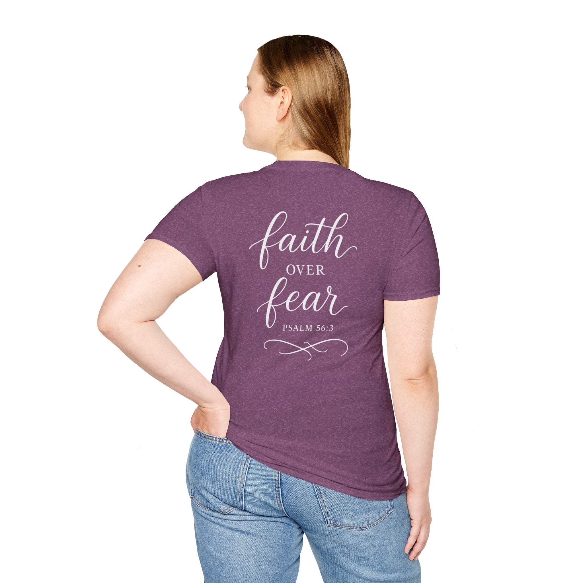 "Faith Over Fear" (Ladies) (Design on Back/Logo on Front)