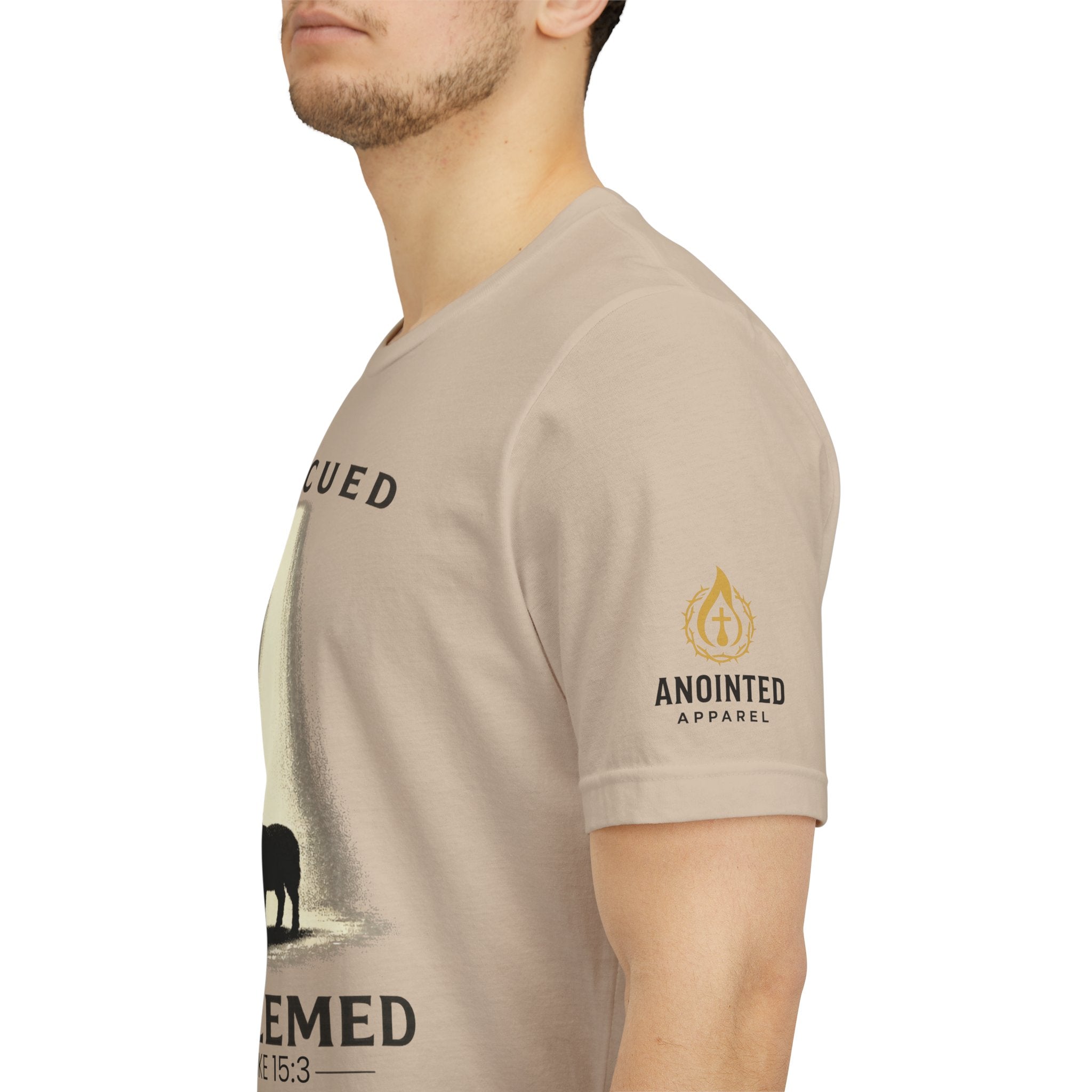 Luke 15:3 "Rescued and Redeemed" (Design on Front/Logo on Sleeve)