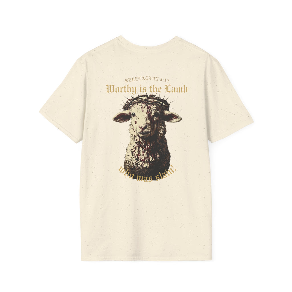 Revelation 5:12 - "Worthy is the Lamb" (Design on Back/Logo on Front)