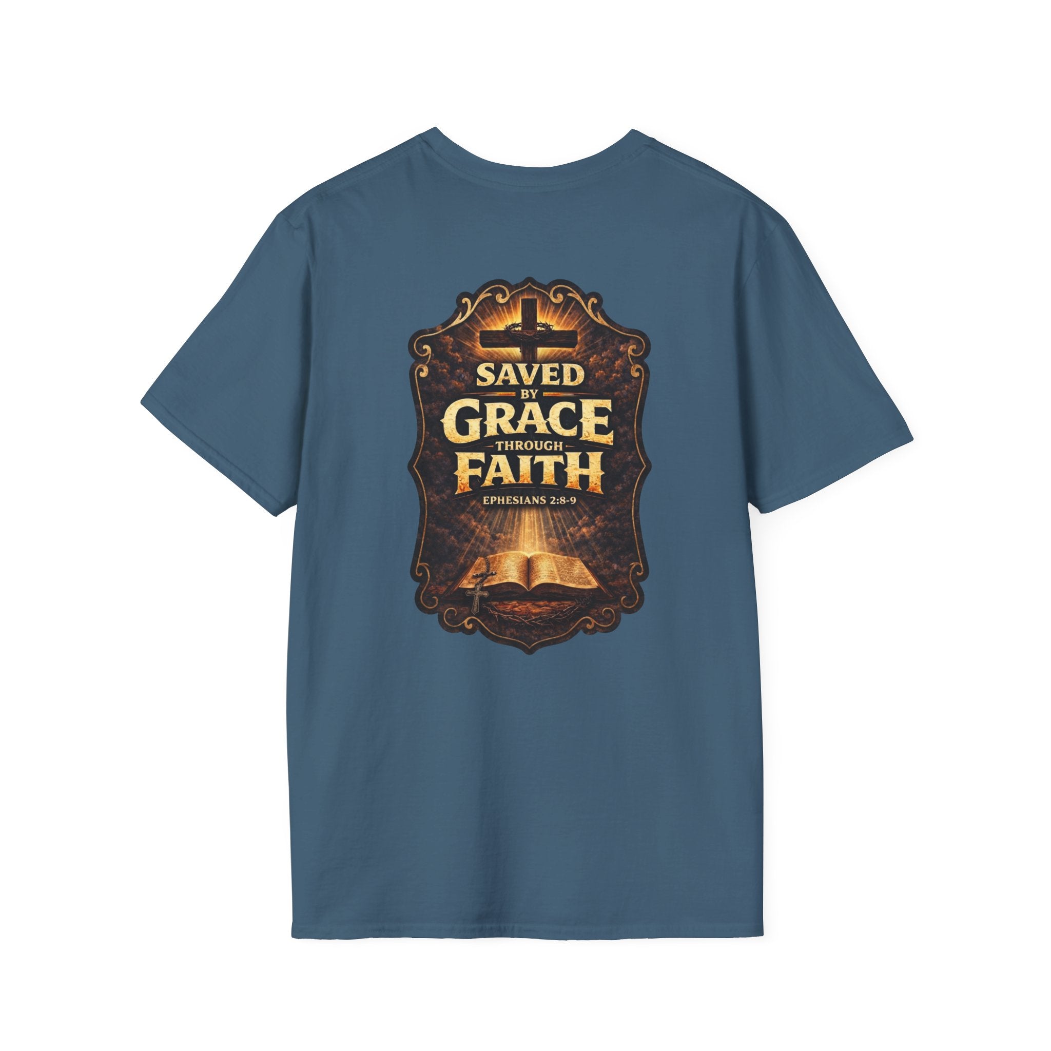 "Saved by Grace" (Design on Back/Logo on Front)