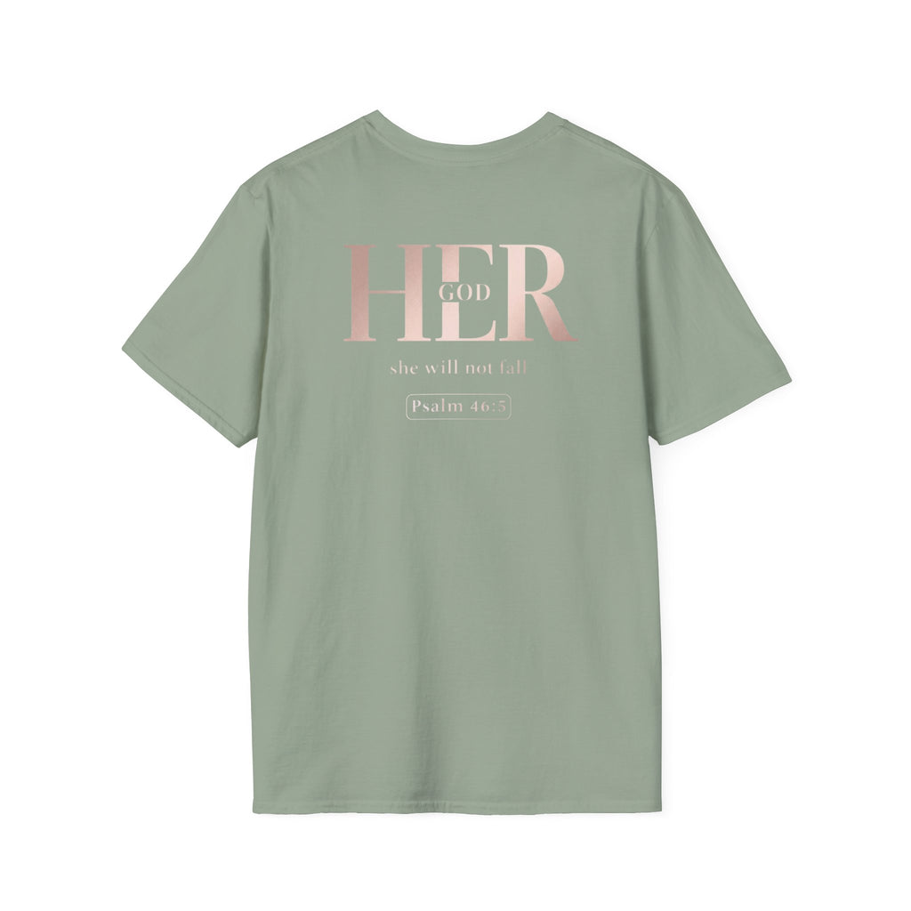 Psalm 46:5 - "God is Within Her" (Ladies) (Design on Back/Logo on Front)