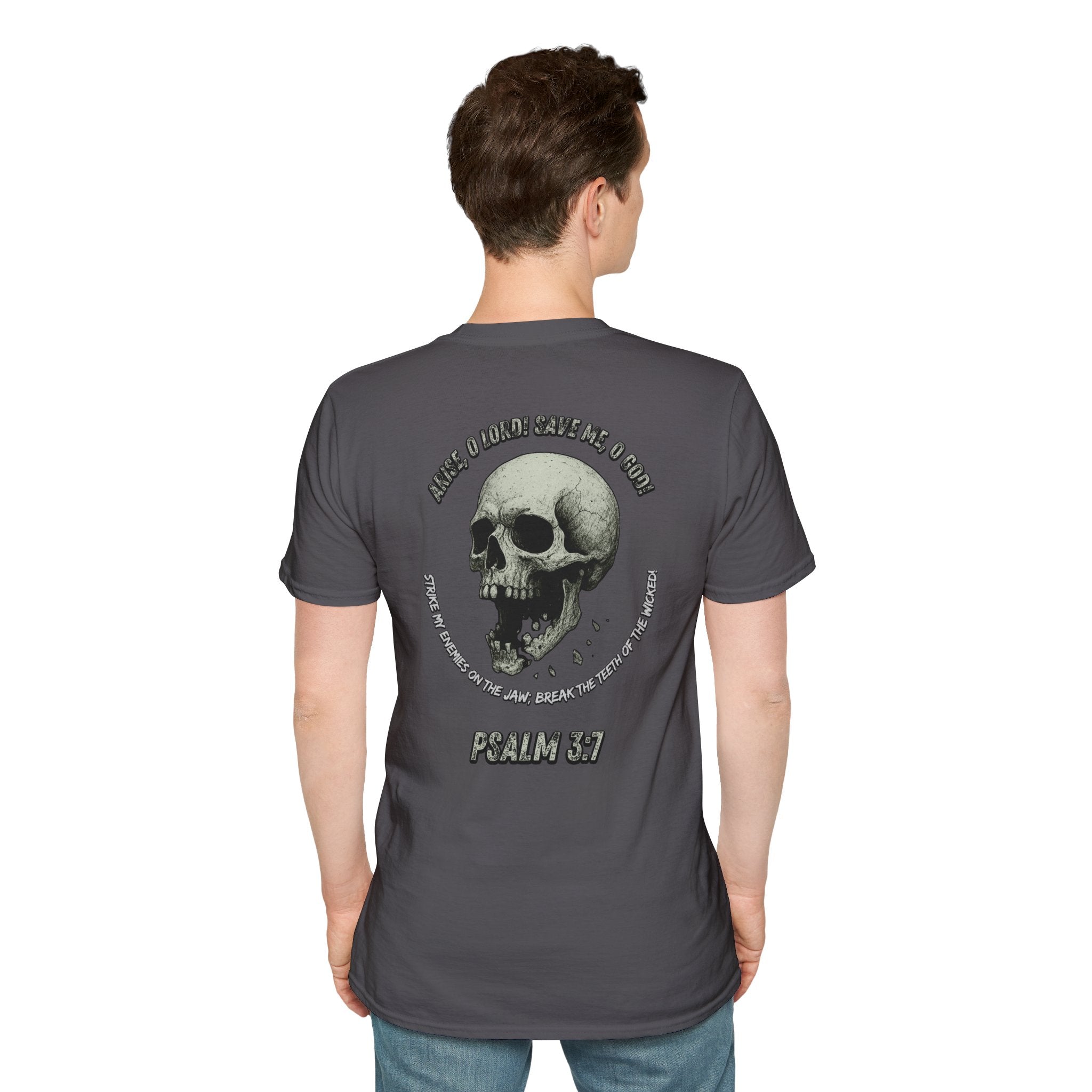 Psalm 3:7 - "Arise, O LORD!" (Monochrome) (Design on Back/Logo on Front)
