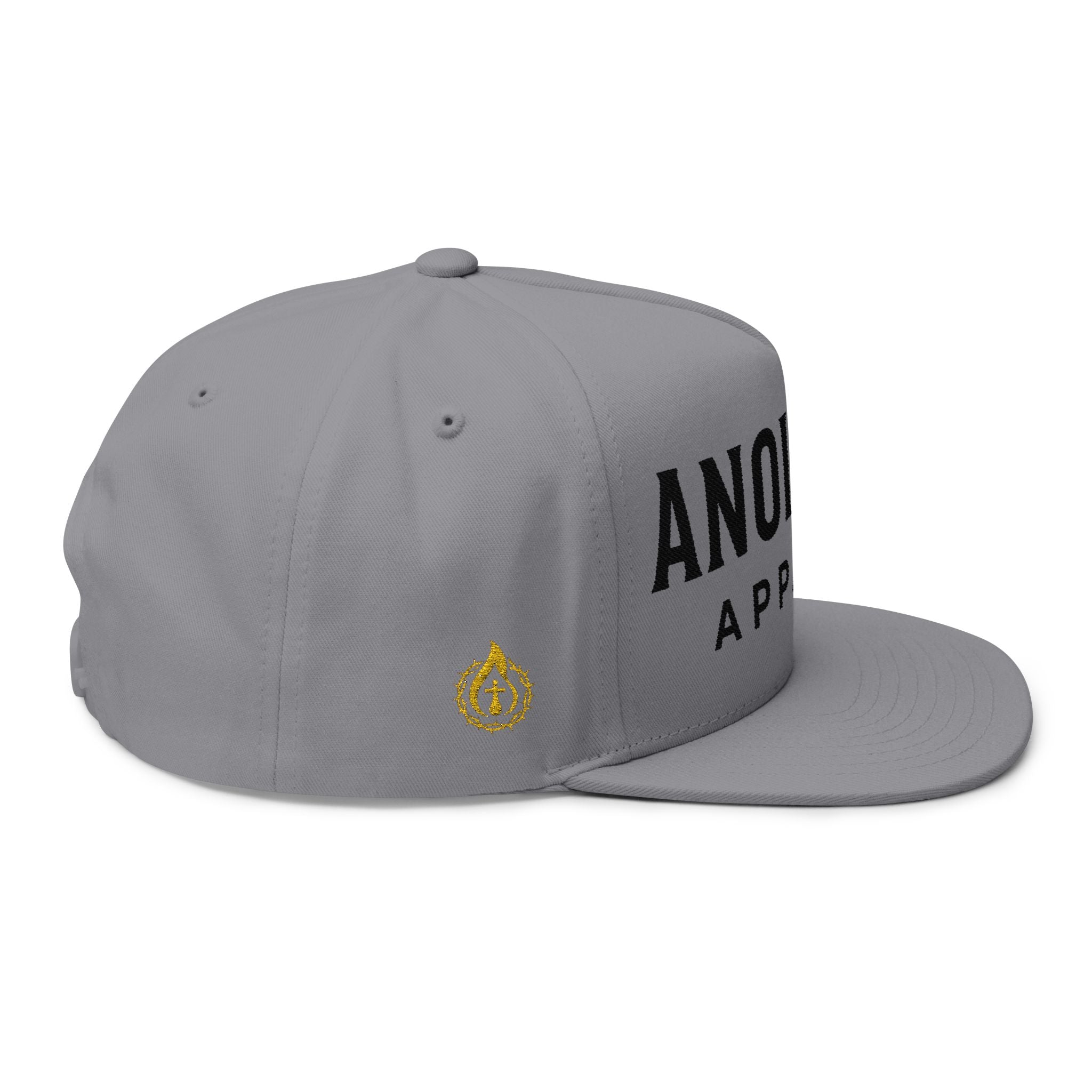 "Anointed" Flat Bill Snapback (Black) (Embroidered Front/Side)
