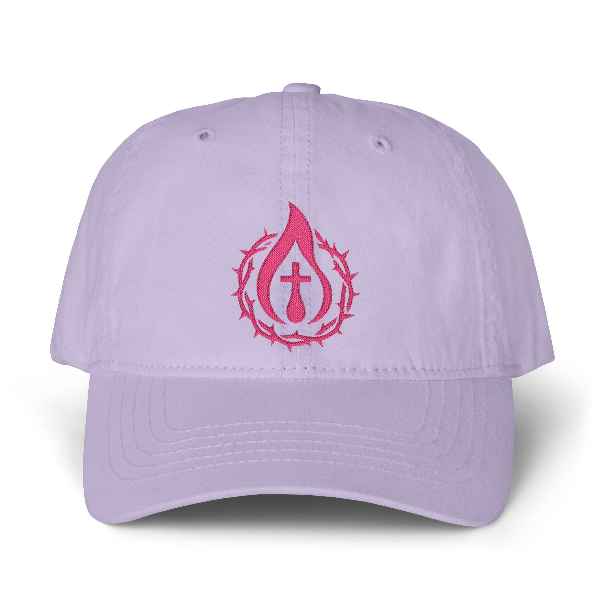 Women's "Anointed" Christian Cap (Pink Logo) (makeup-resistant w/ concealed ponytail opening)