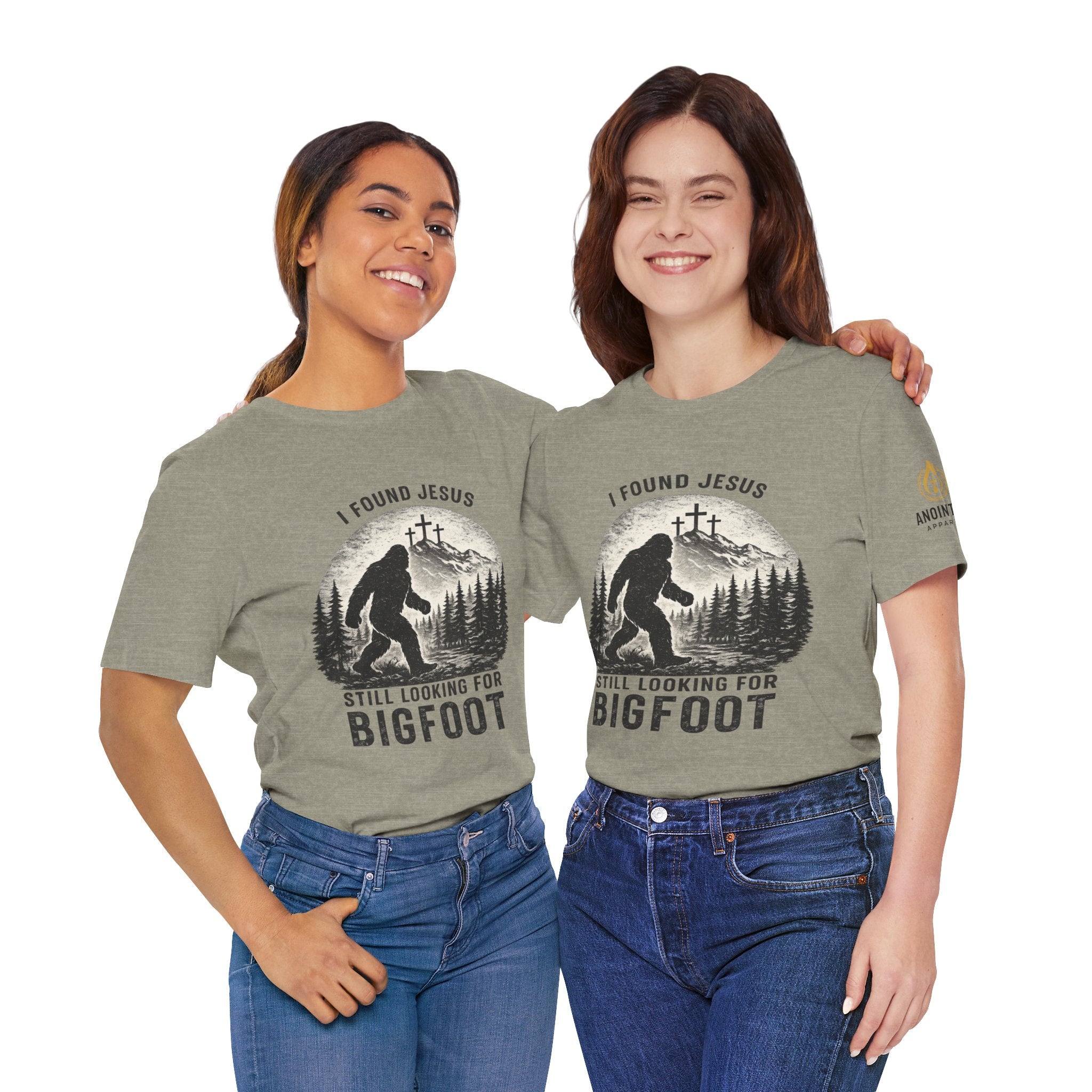 "Jesus and Bigfoot" (Design on Front/Logo on Sleeve)