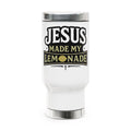 Jesus Made My Lemonade Stainless Steel Travel Mug — 14oz Christian Faith Tumbler