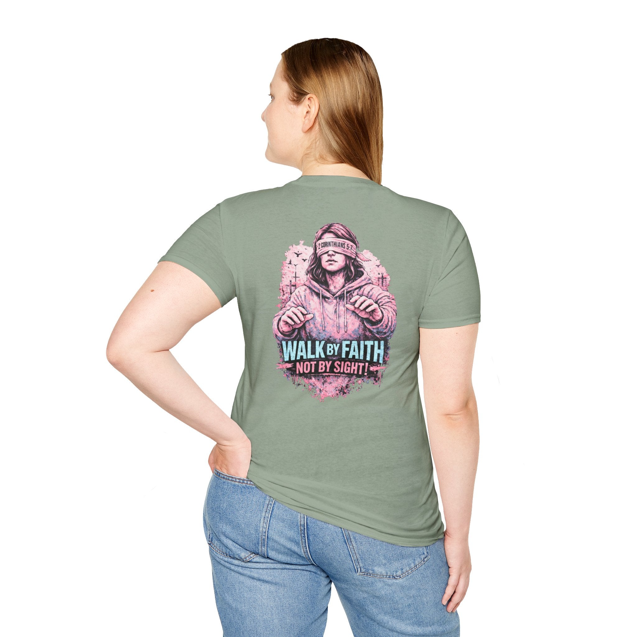 "Walk by Faith" (Ladies) (Design on Back/Logo on Front)