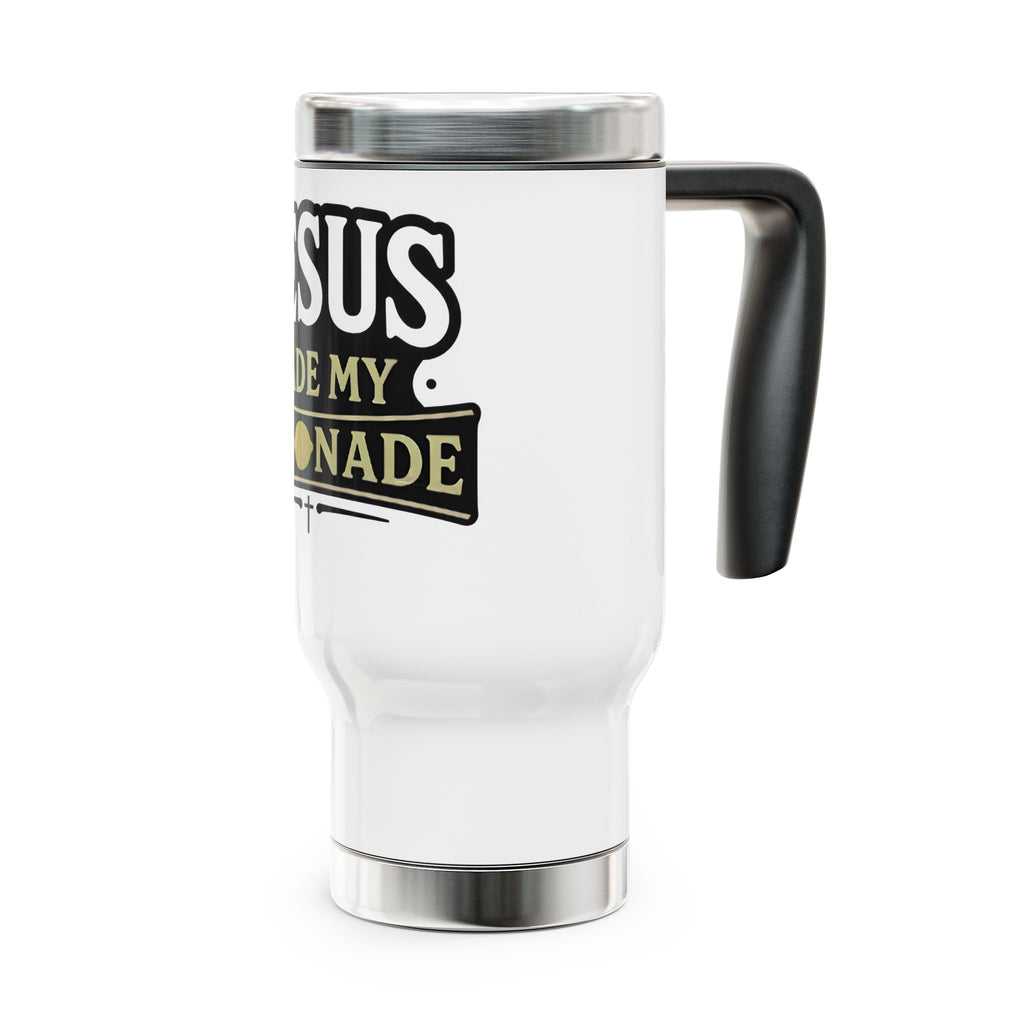 Jesus Made My Lemonade Stainless Steel Travel Mug — 14oz Christian Faith Tumbler