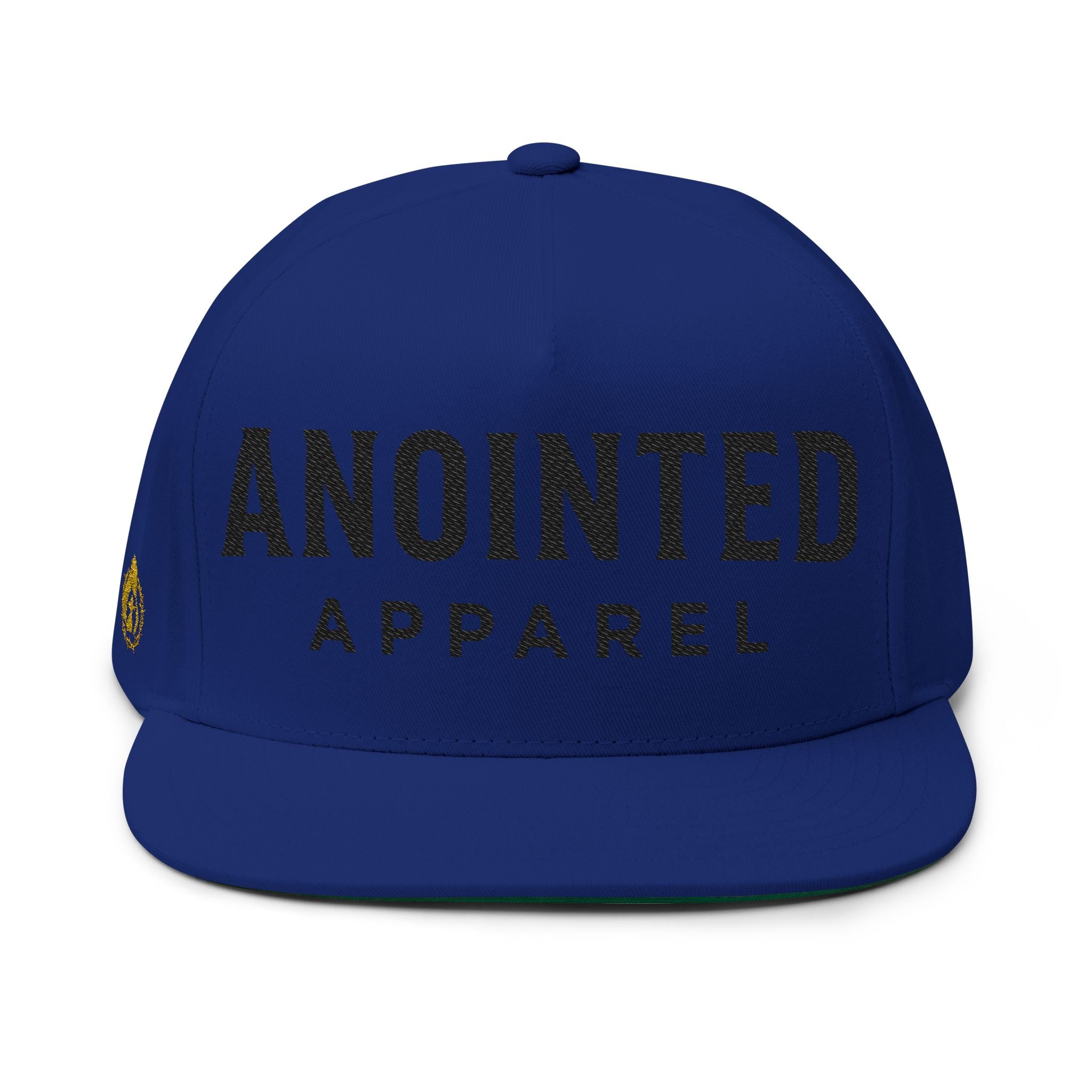 "Anointed" Flat Bill Snapback (Black) (Embroidered Front/Side)