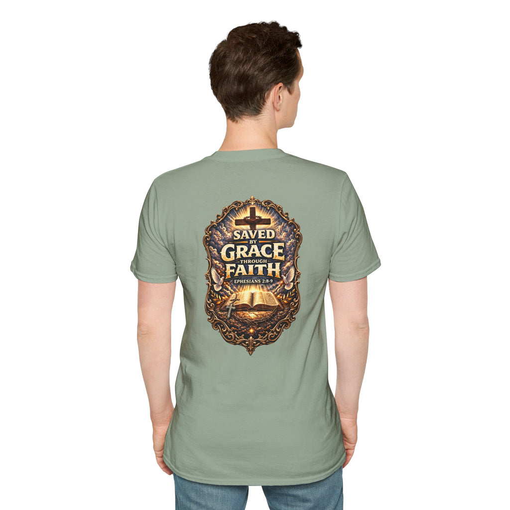"Saved by Grace" (Alt Design) (Design on Back/Logo on Front)