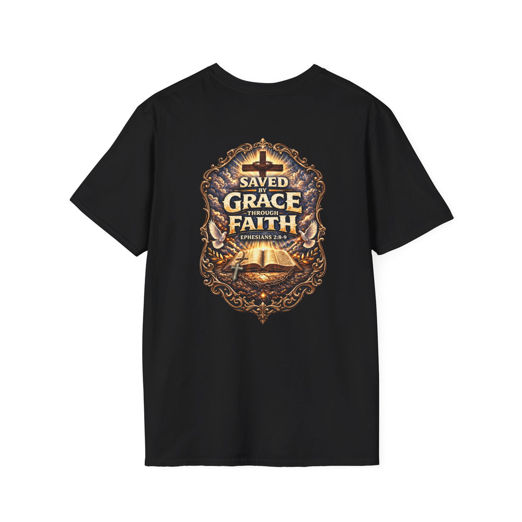 "Saved by Grace" (Alt Design) (Design on Back/Logo on Front)