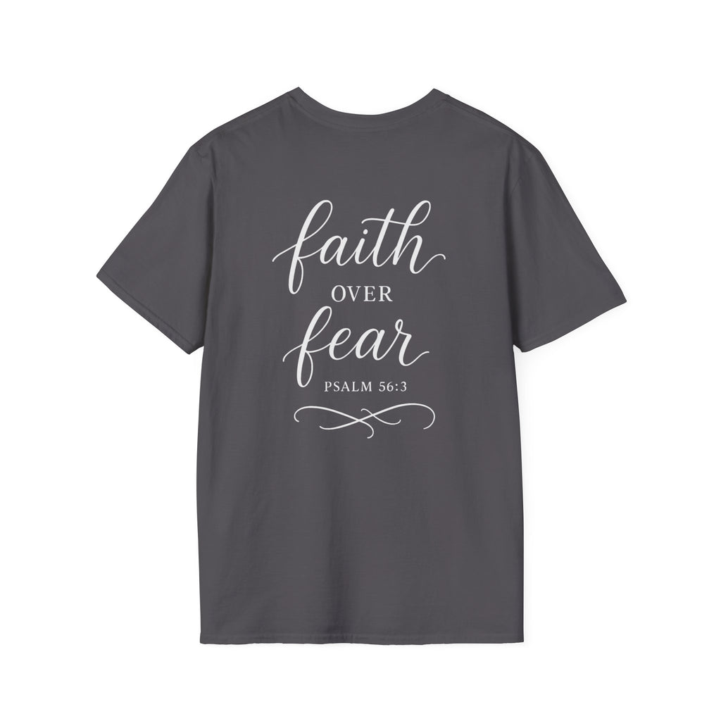 "Faith Over Fear" (Ladies) (Design on Back/Logo on Front)