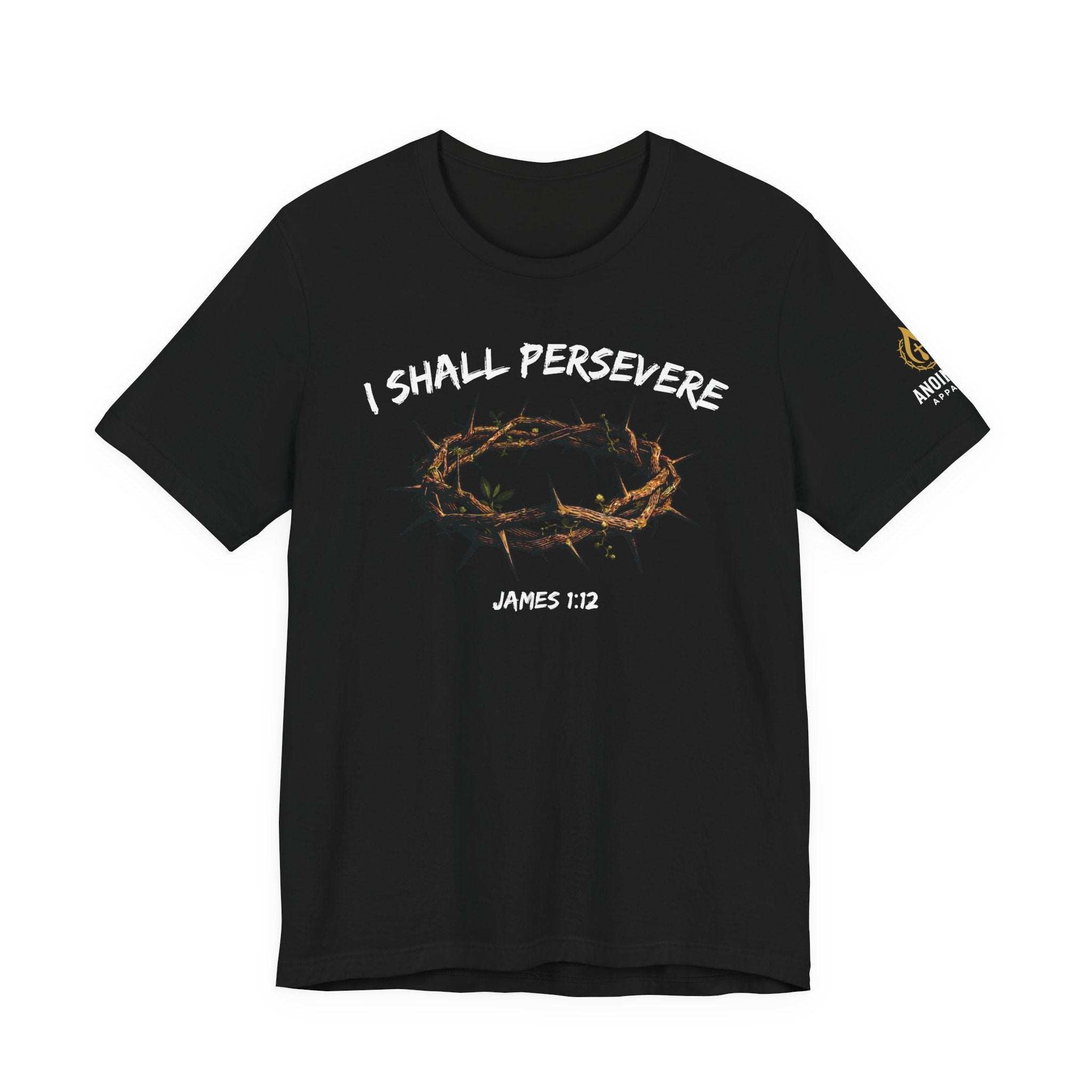 James 1:12 "Crown of Life" (Design on Front/Logo on Sleeve)