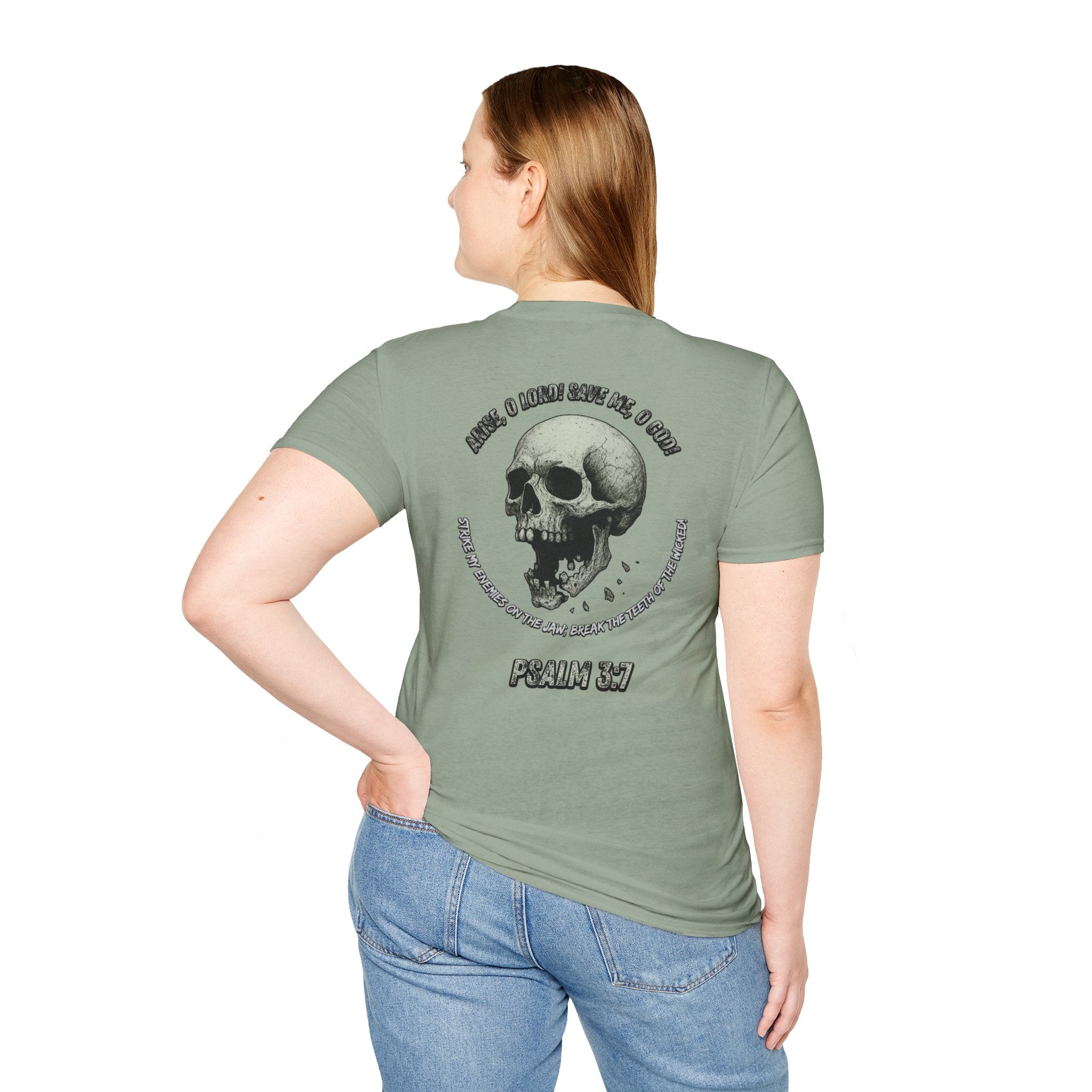 Psalm 3:7 - "Arise, O LORD!" (Monochrome) (Design on Back/Logo on Front)