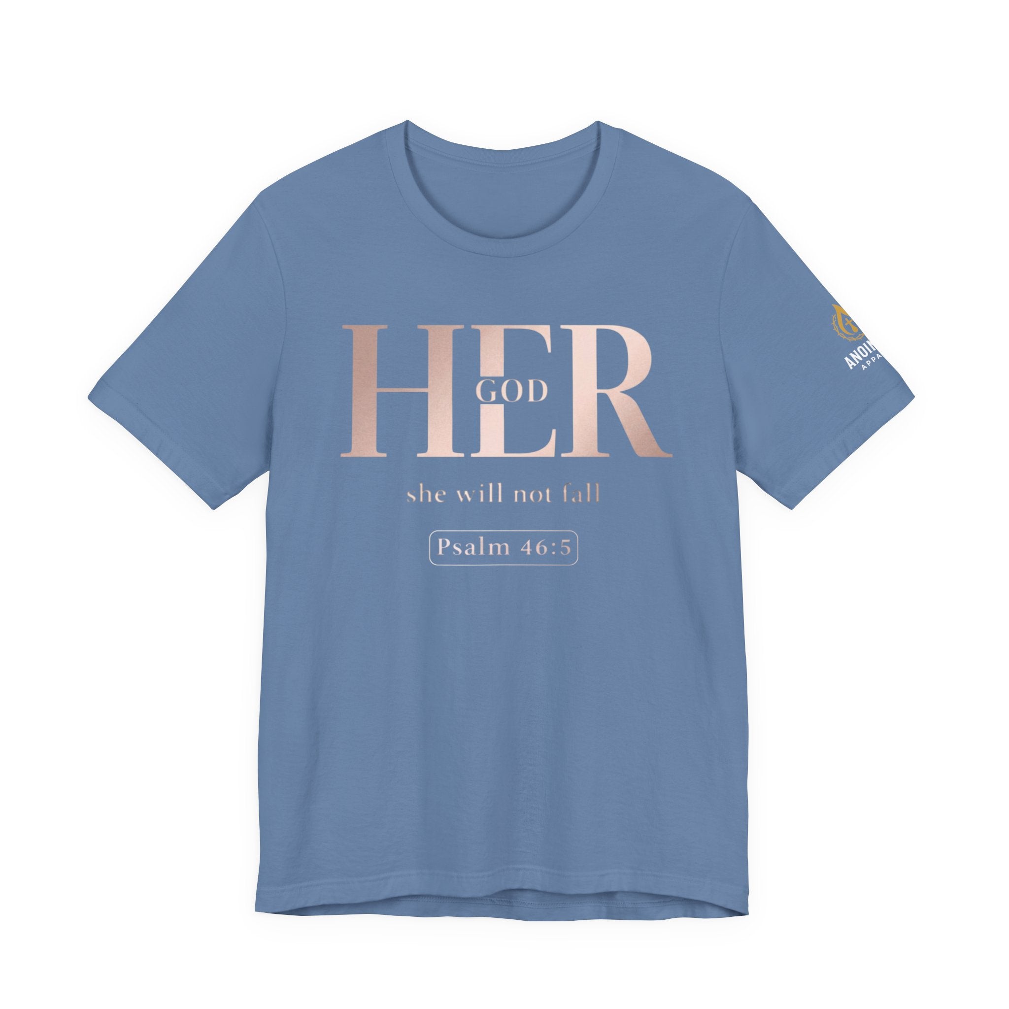 Psalm 46:5 - "God is Within Her" (Ladies) (Design on Front/Logo on Sleeve)